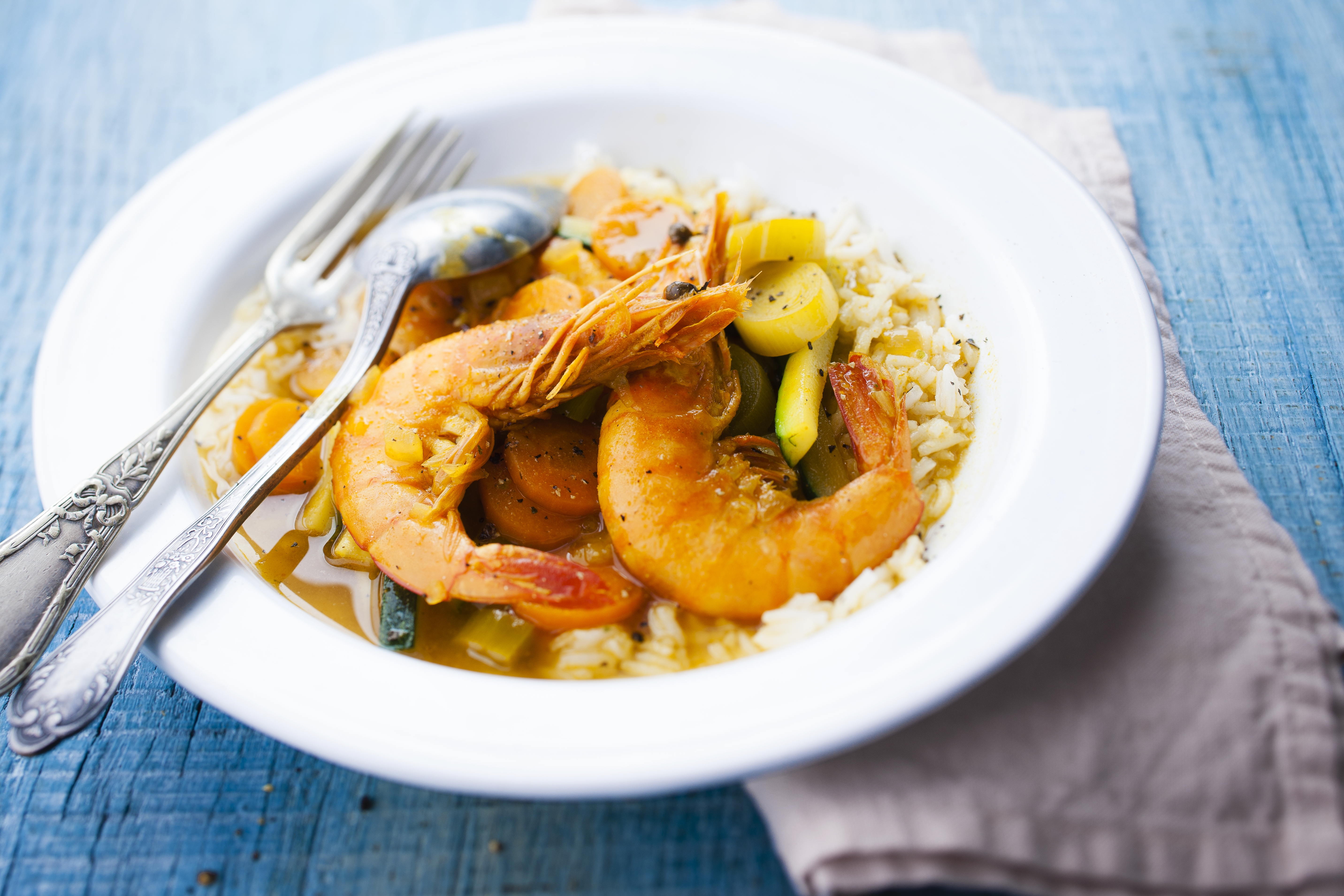 Crevettes au curry