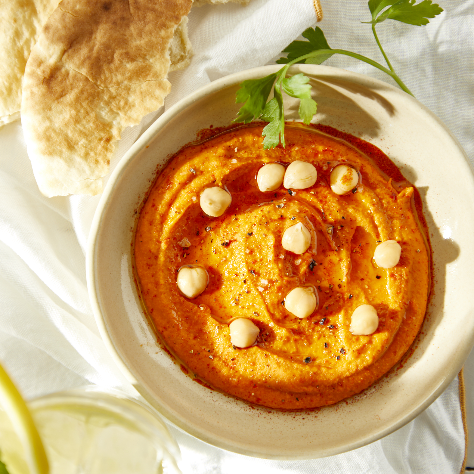 Hummus de pimientos rojos asados