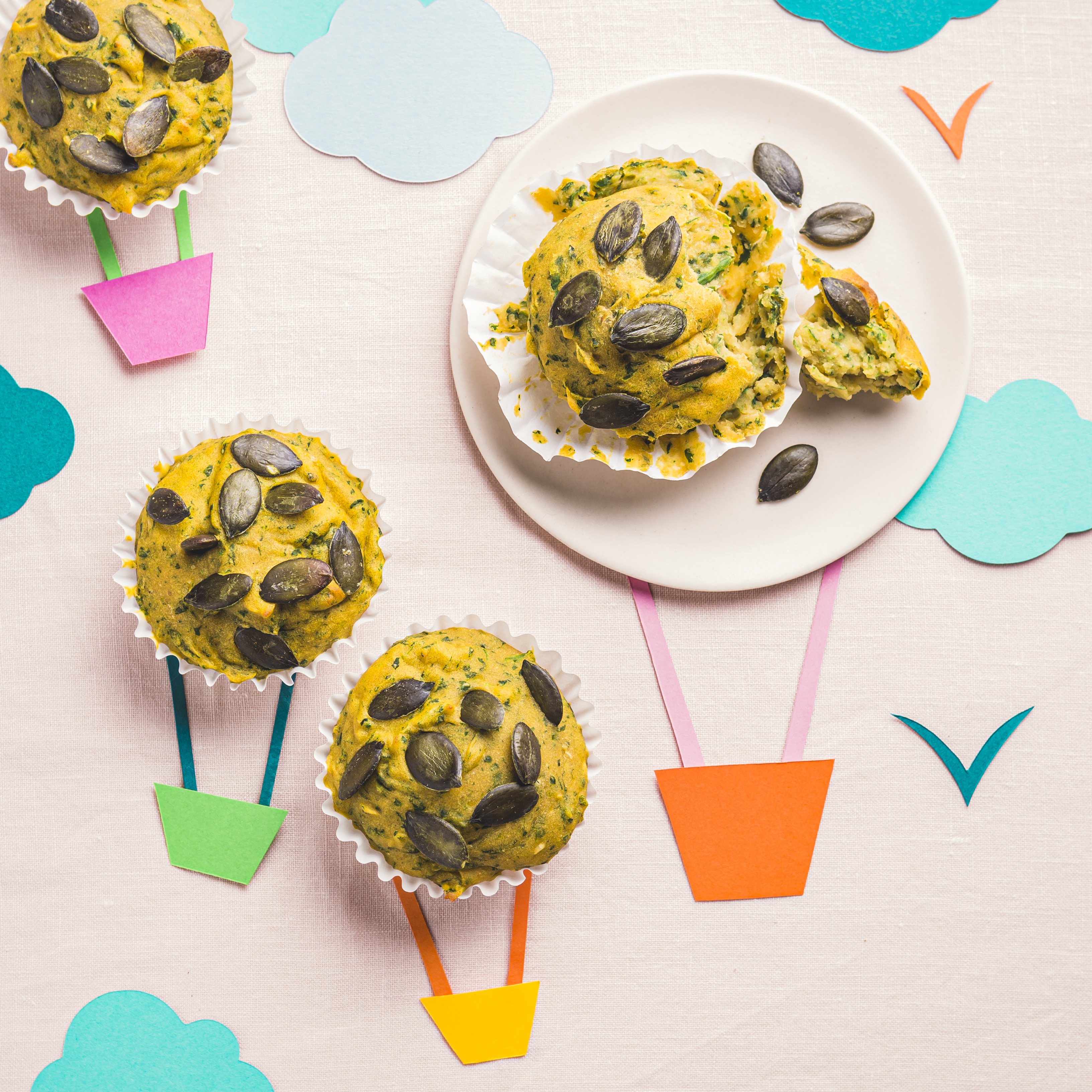 Muffins de boniato y espinacas