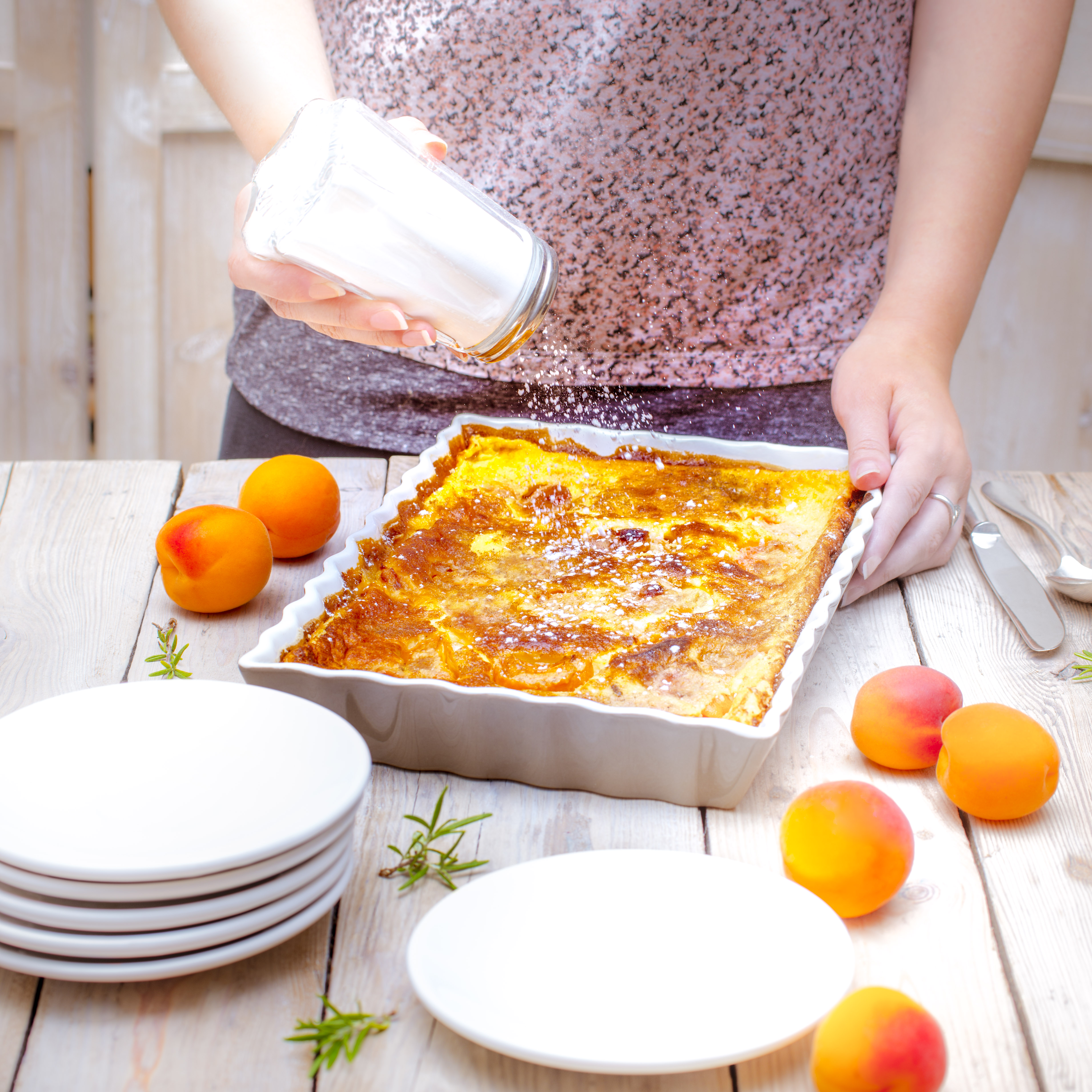 Clafoutis de albaricoque y romero