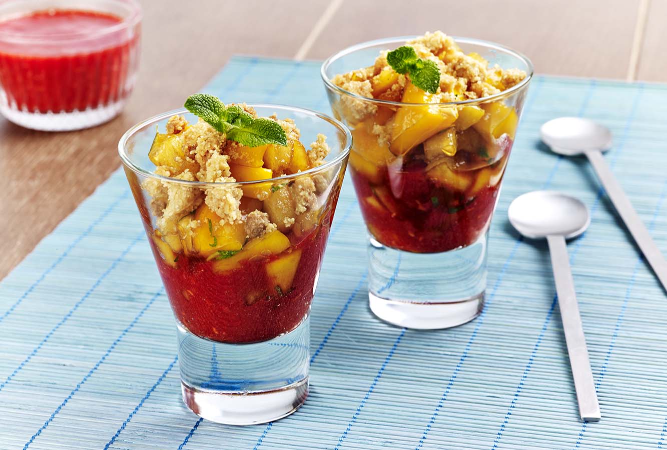 Apfel-Mango-Crumble