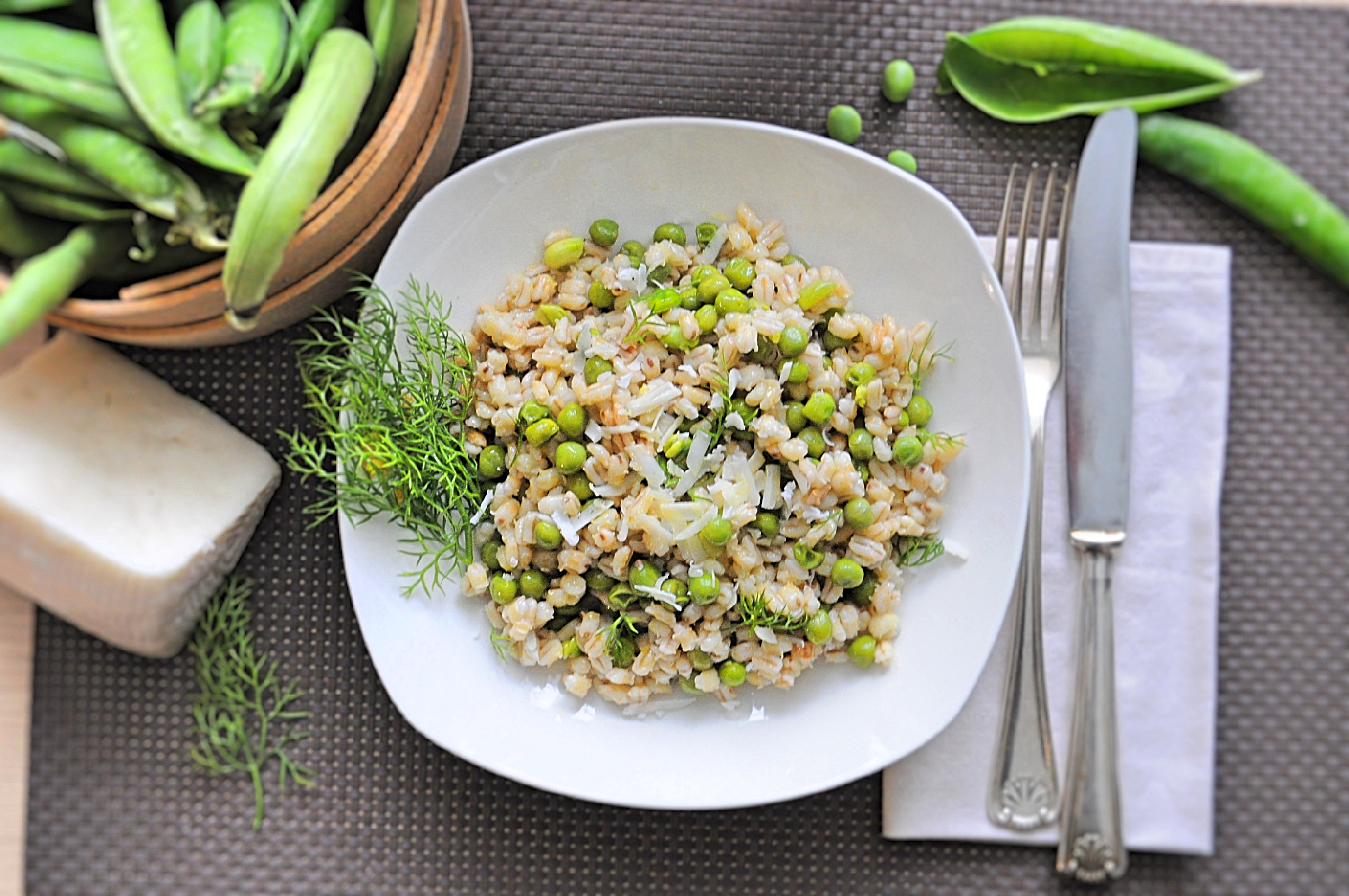 Orzo fave piselli