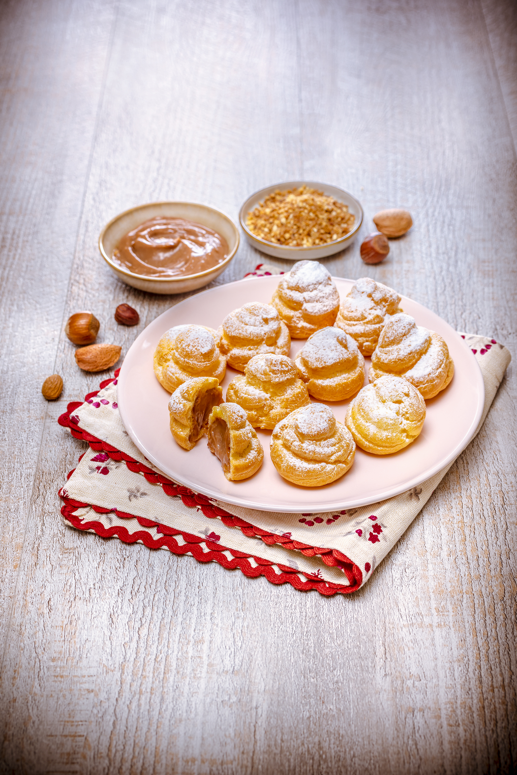 Pasteles choux de praliné