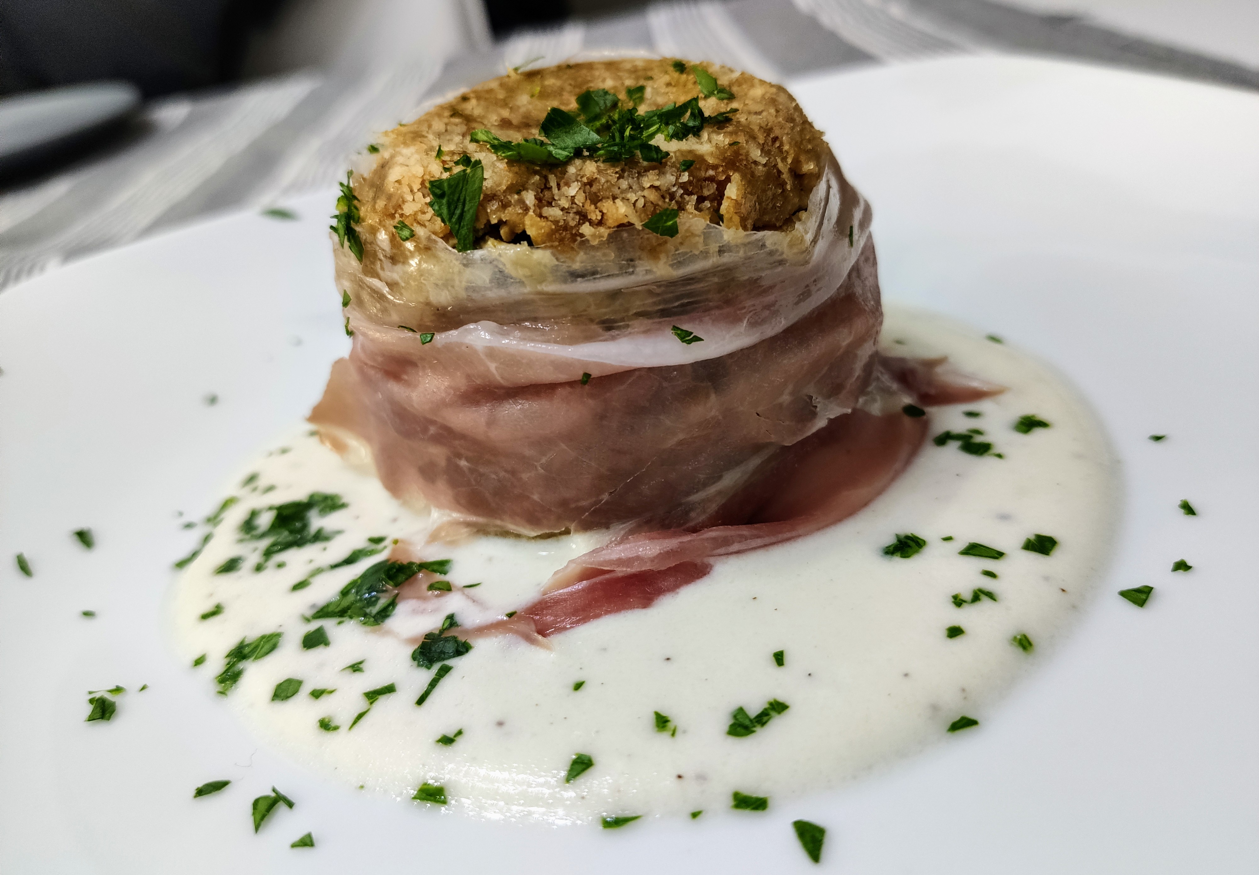 Sformatino di carciofi leggero bardato con prosciutto