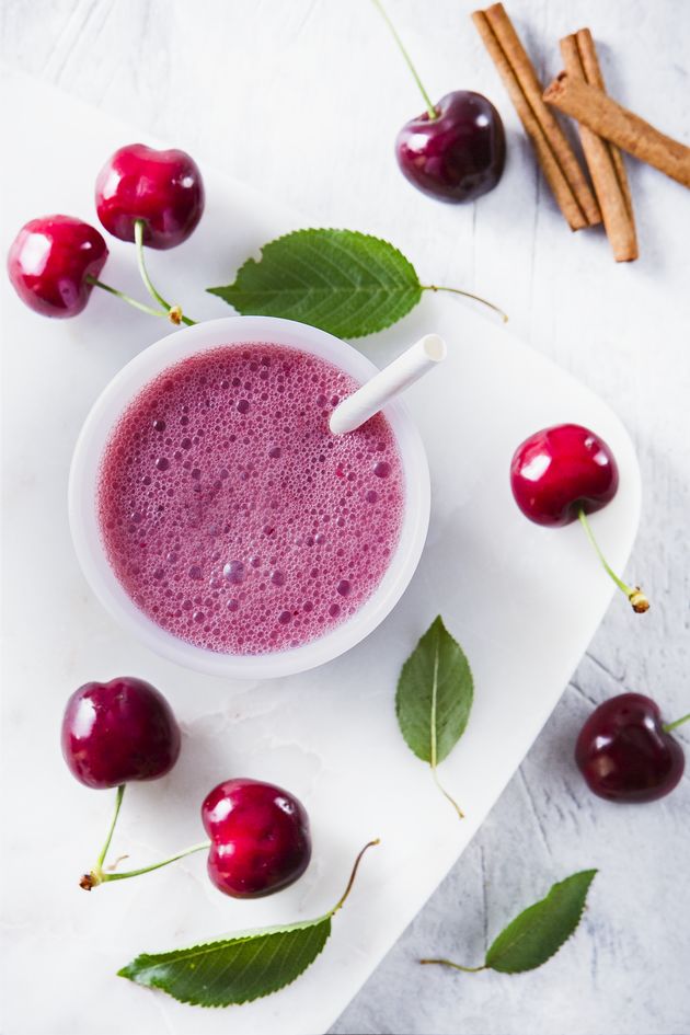 Batido de cereza y leche de arroz
