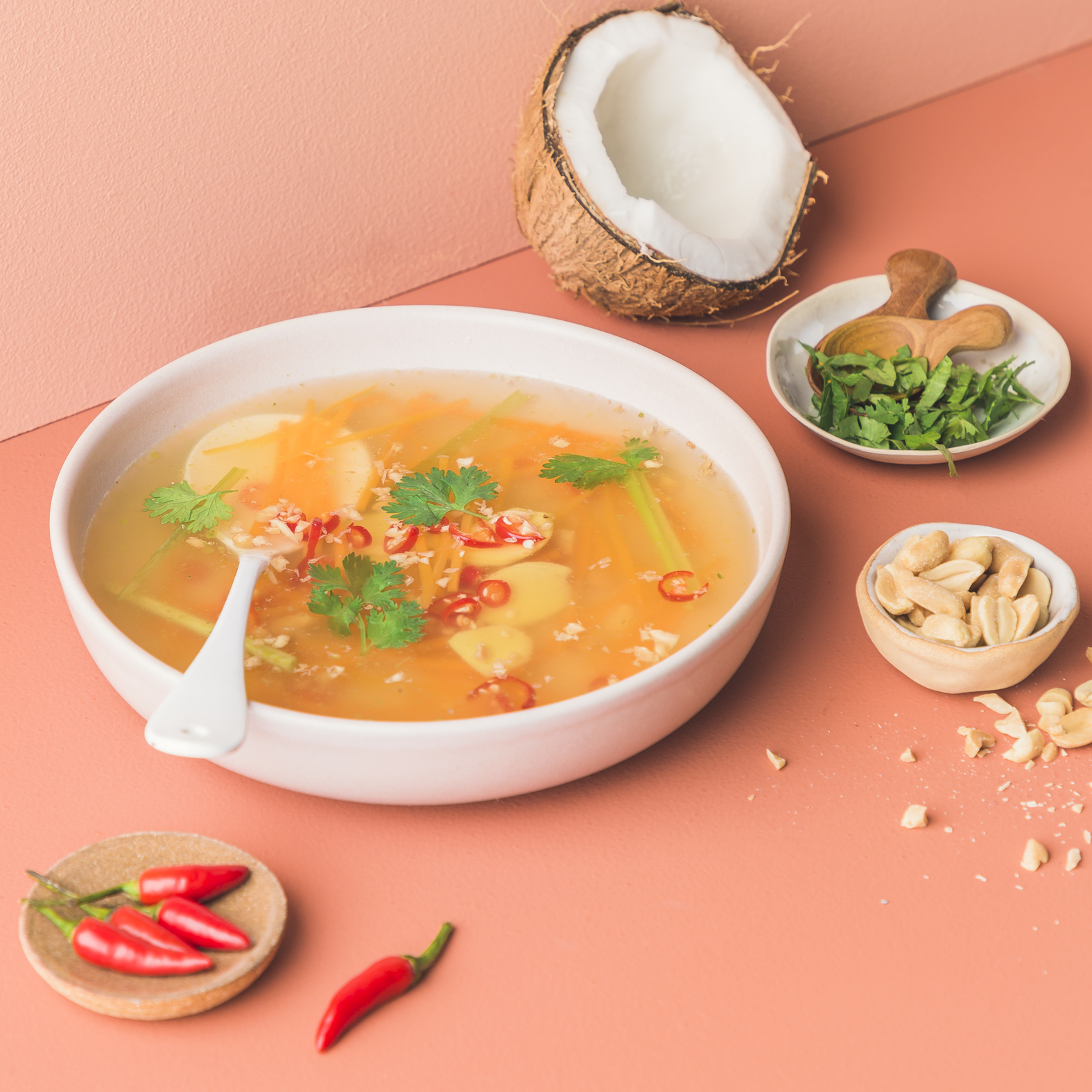 Sopa de agua de coco