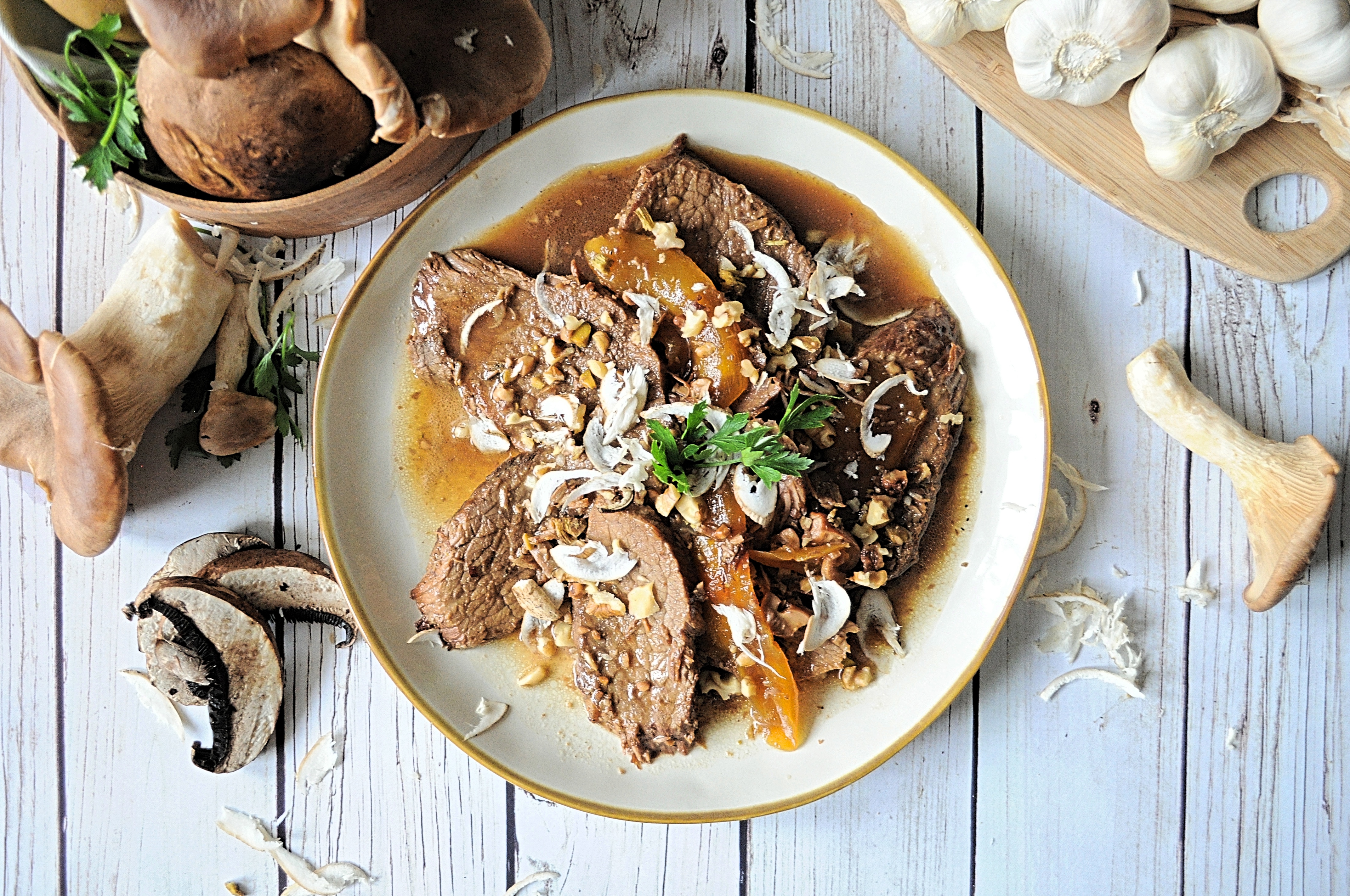 Arrosto al mango e porcini