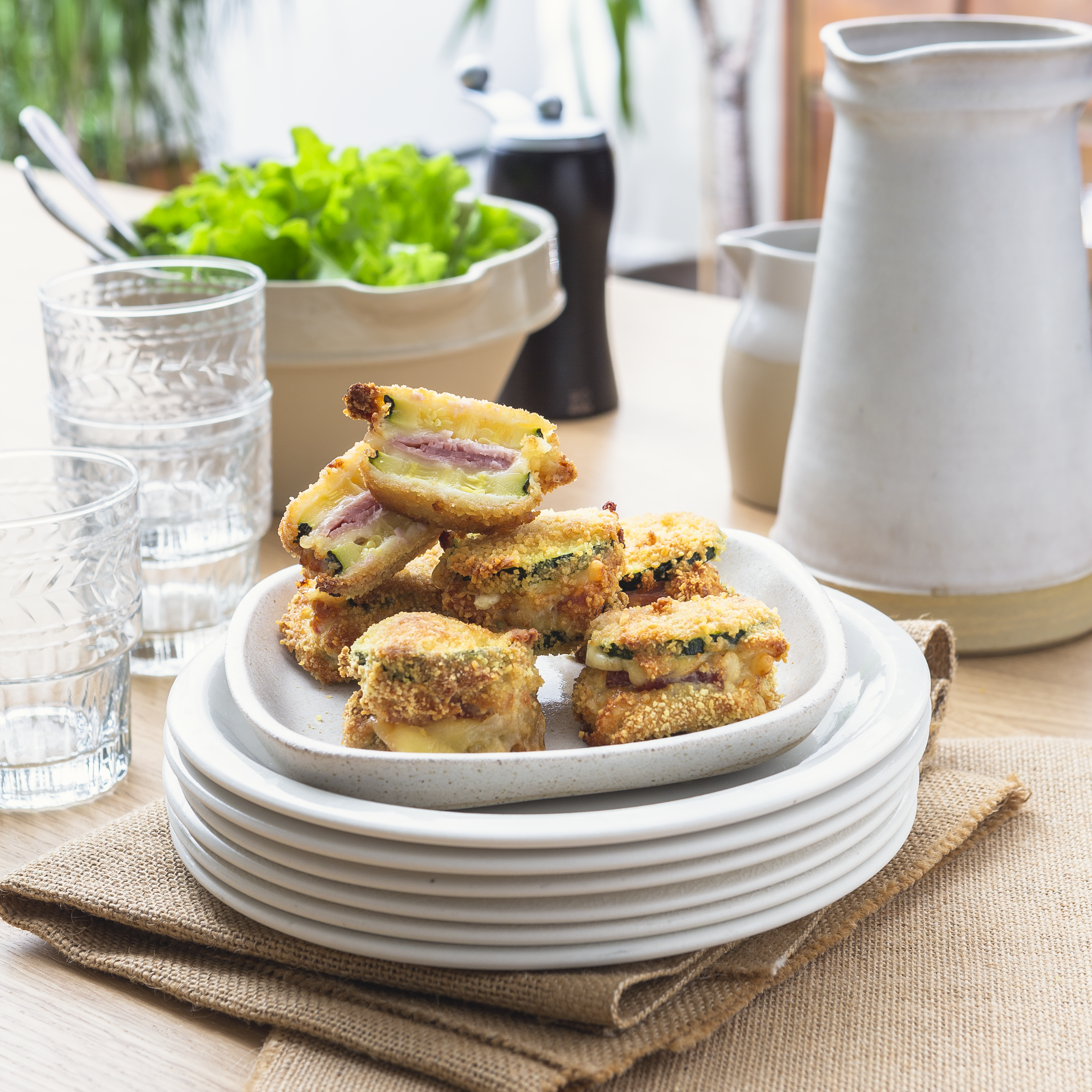 Mini curgete cordon bleu