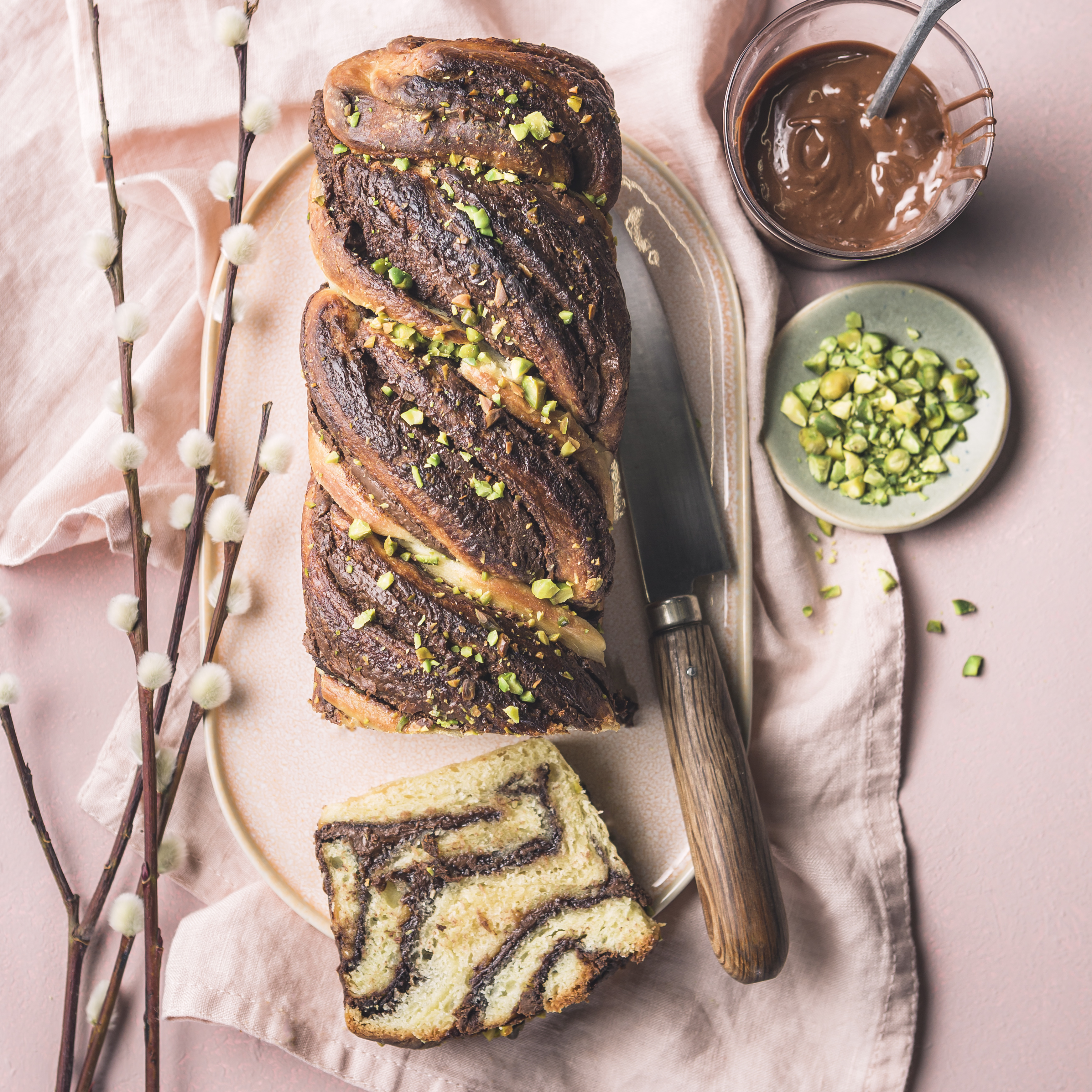 Babka con crema de cacao casera