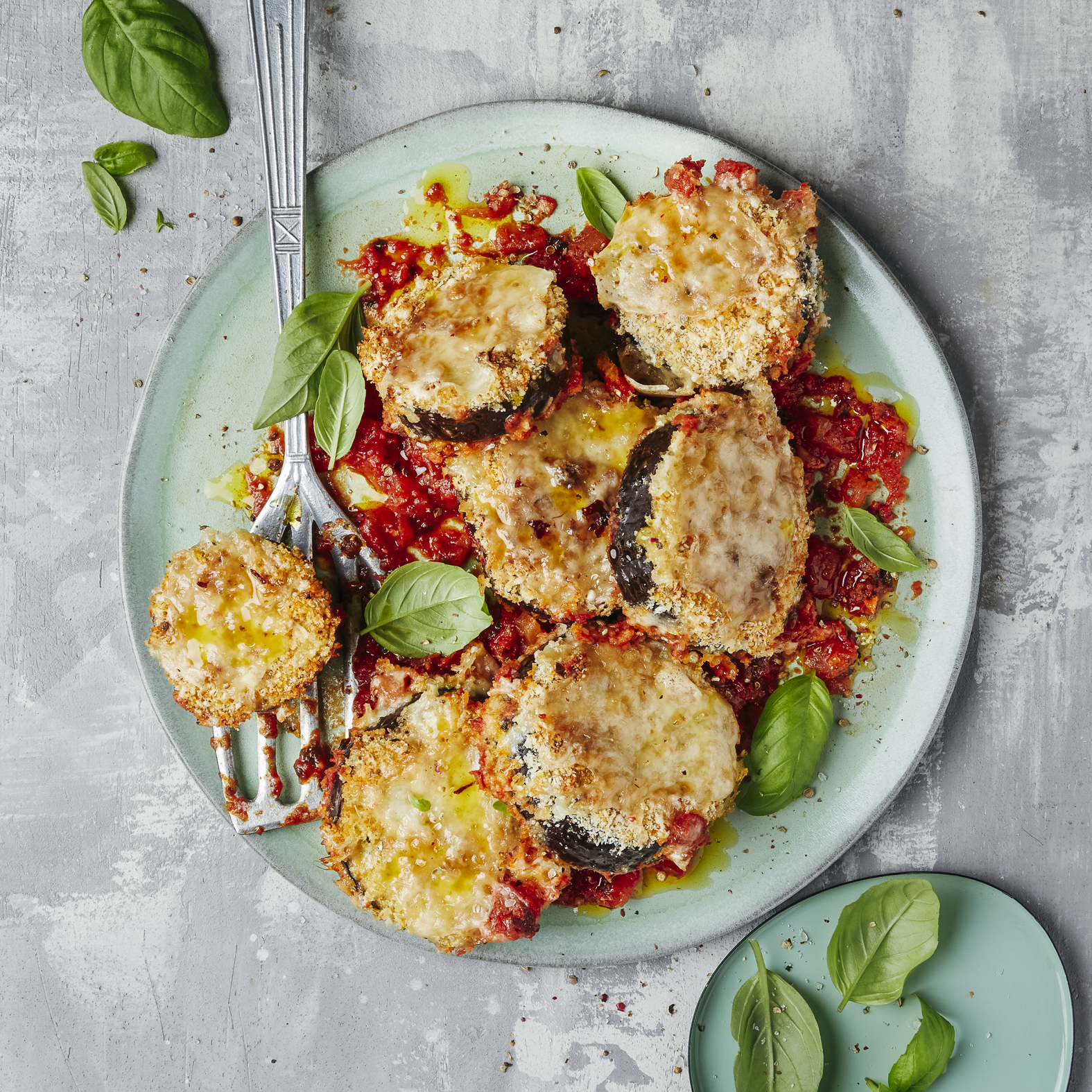Knusprige Auberginen mit Parmesan