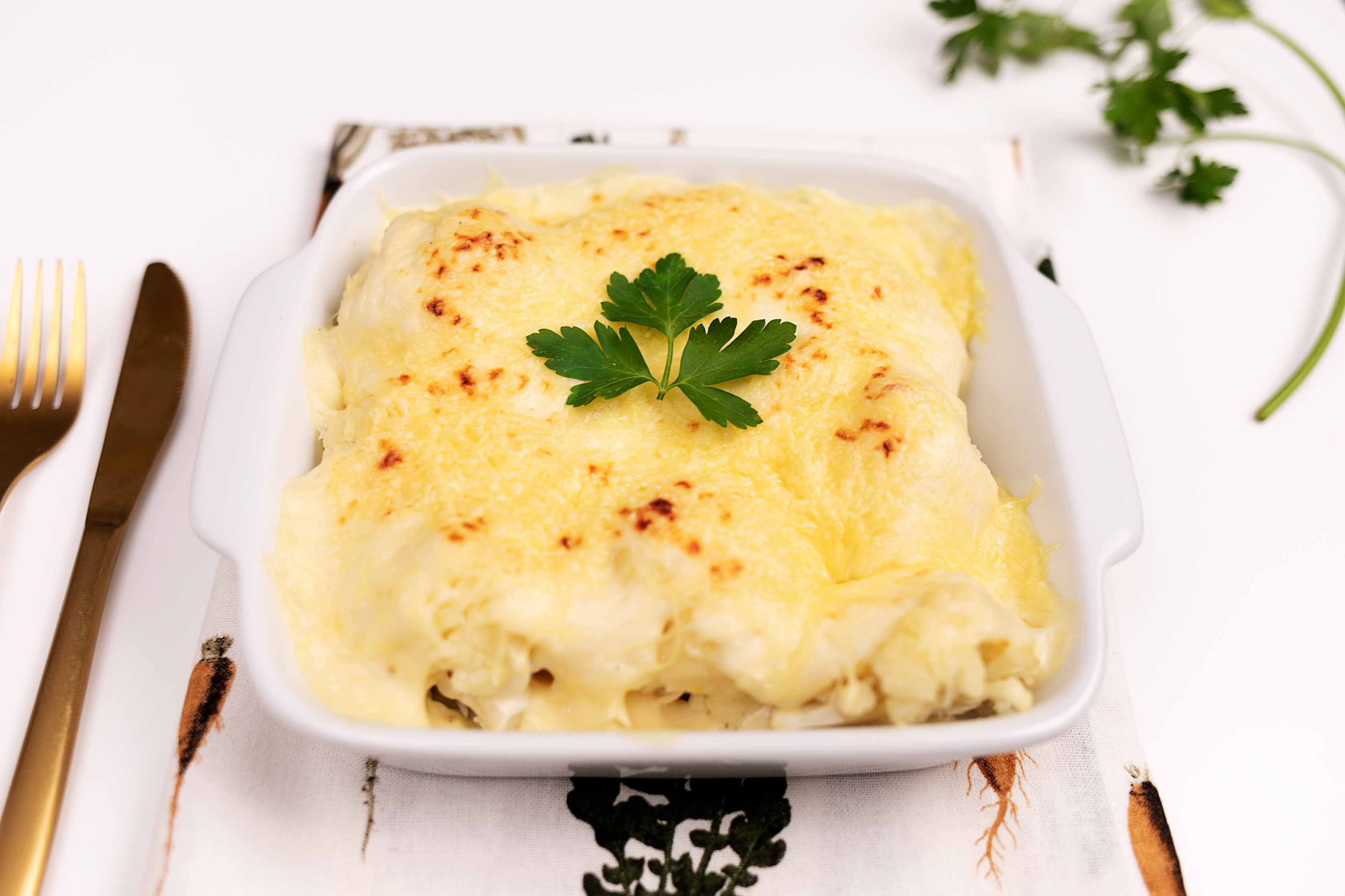 Coliflor gratinada con bechamel