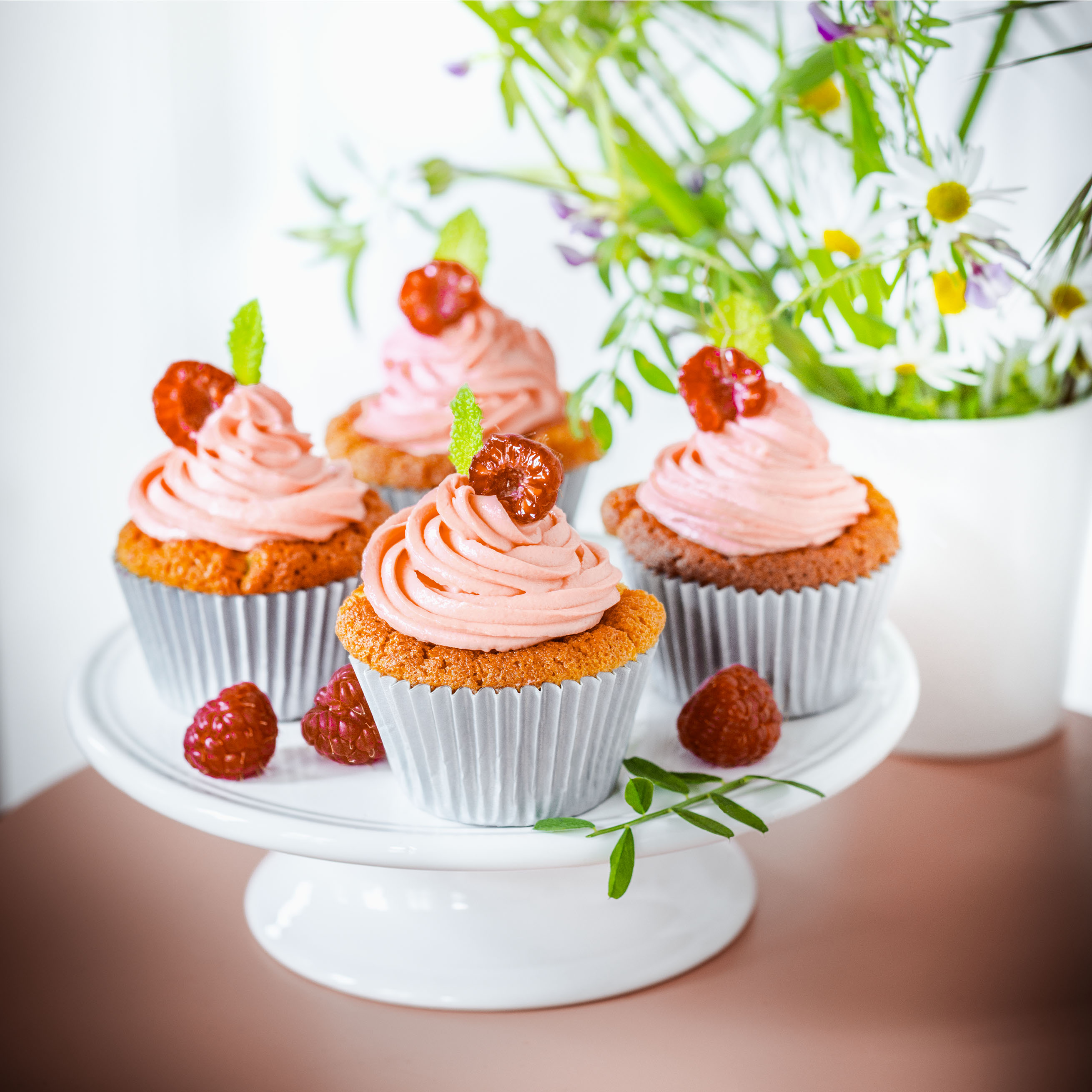 Cupcakes de frambuesas