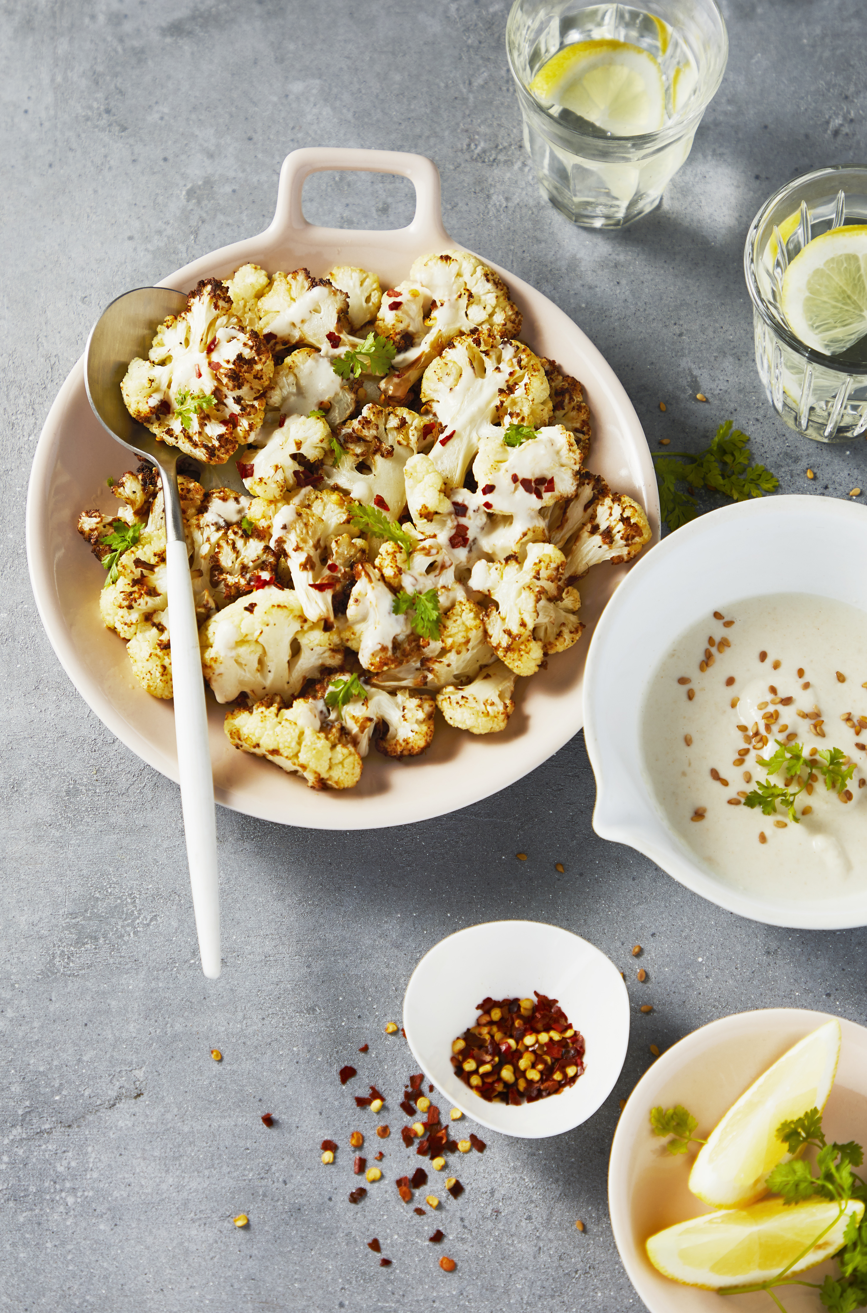 Cavolfiore arrosto con salsa al limone