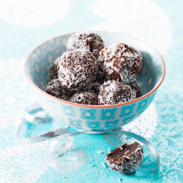 Trufas de chocolate e castanhas