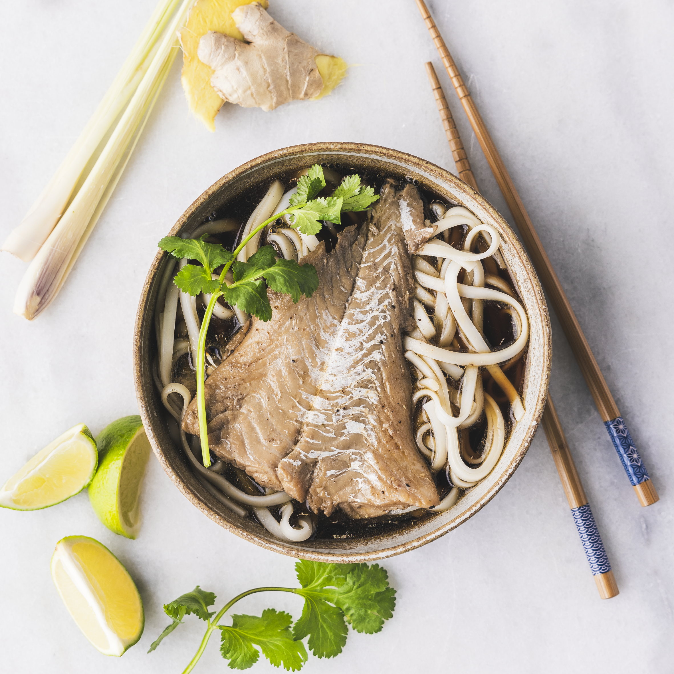 Merluzzo cotto sottovuoto con udon