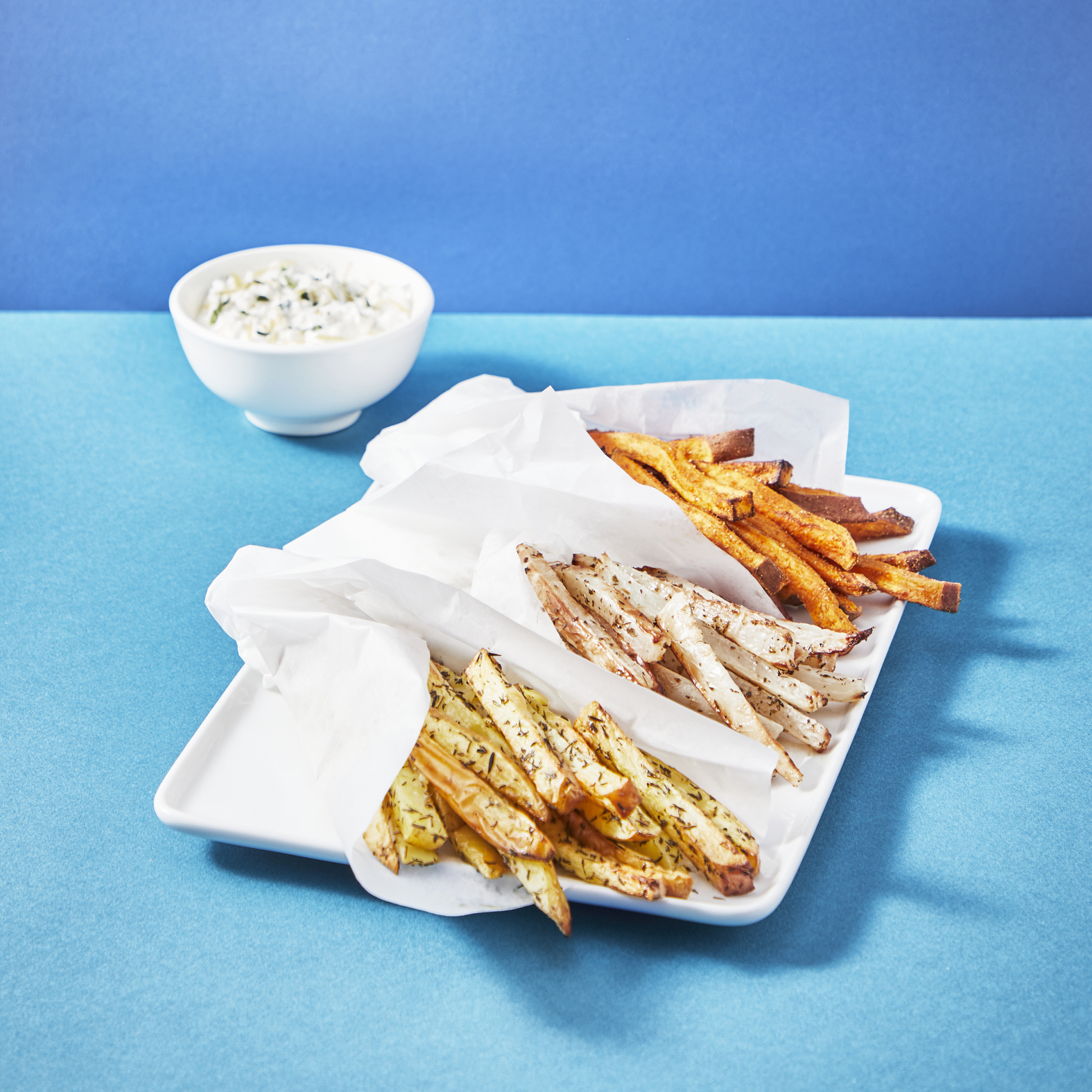 Groentefrietjes met fetaroom