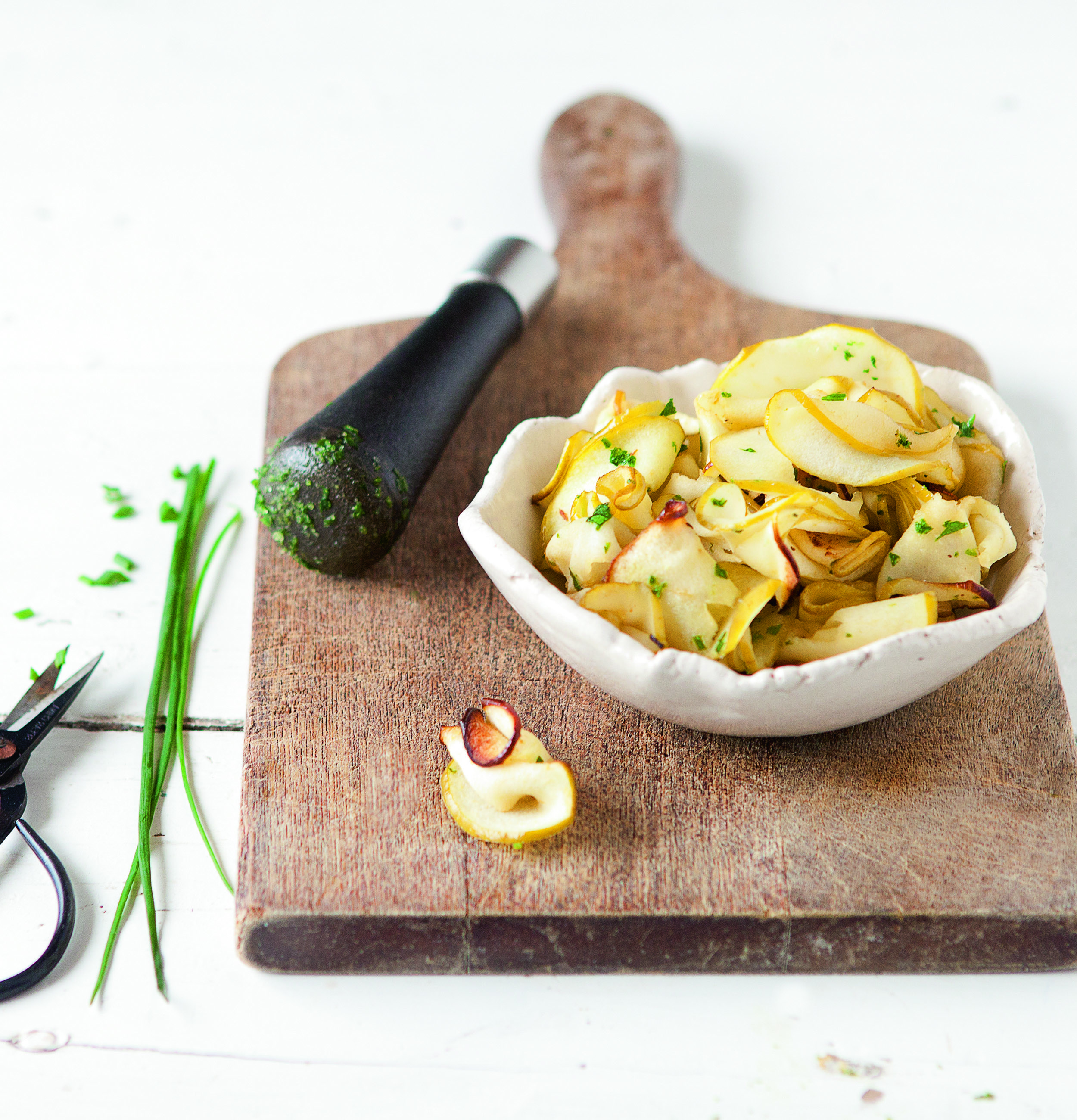 Apfelchips mit Kräutersalz