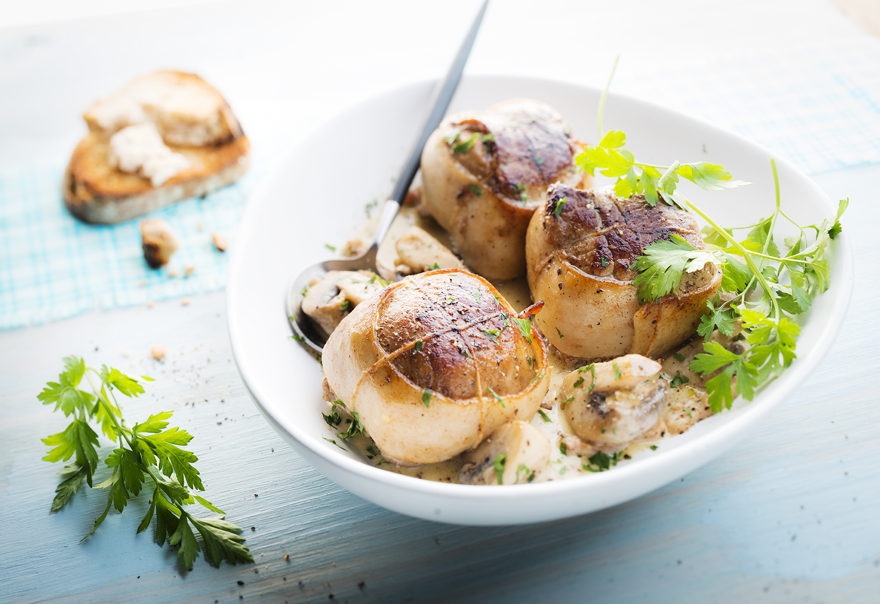 Escalopes com natas