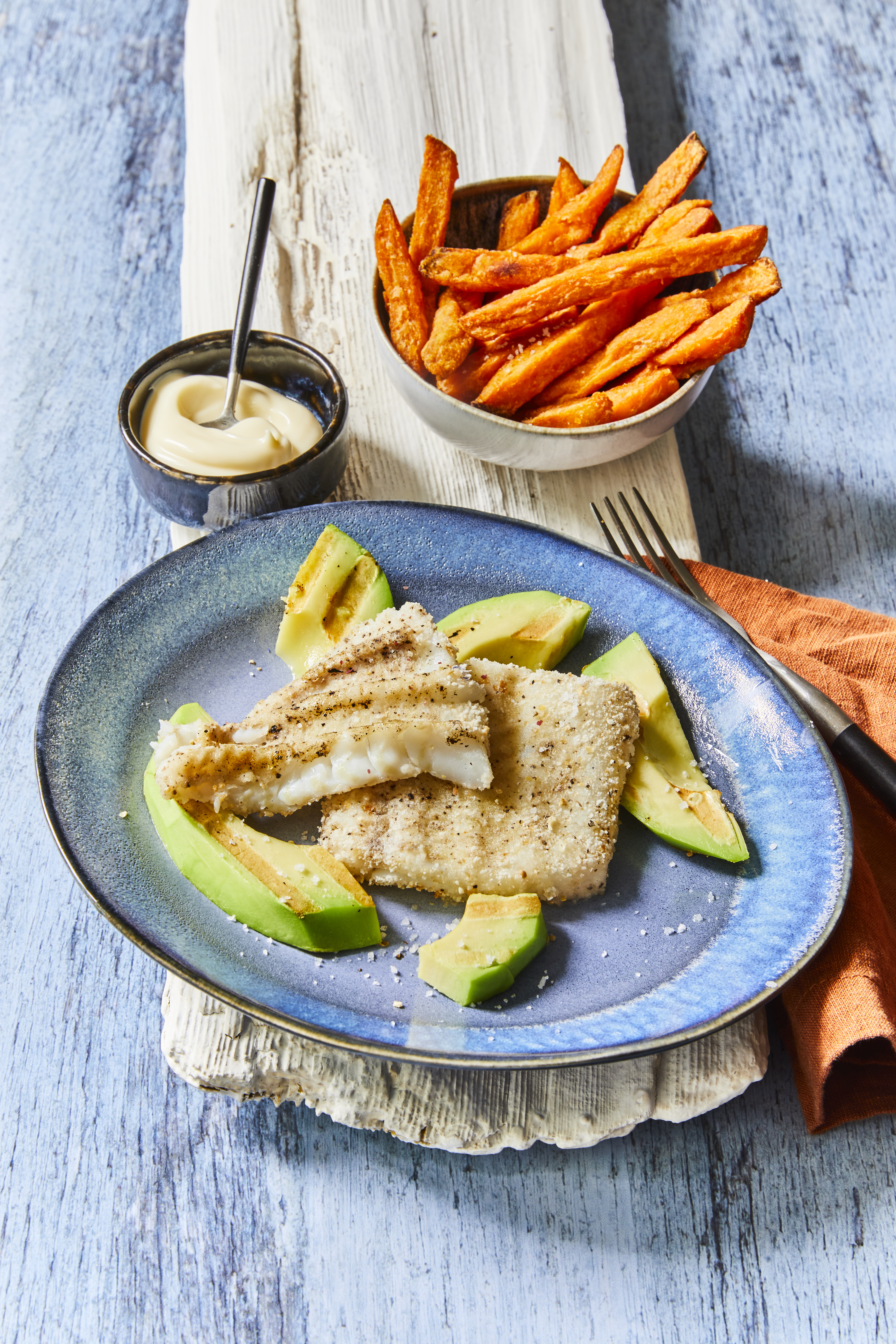 Fish and Chips "Australian Style" mit gegrillter Avocado