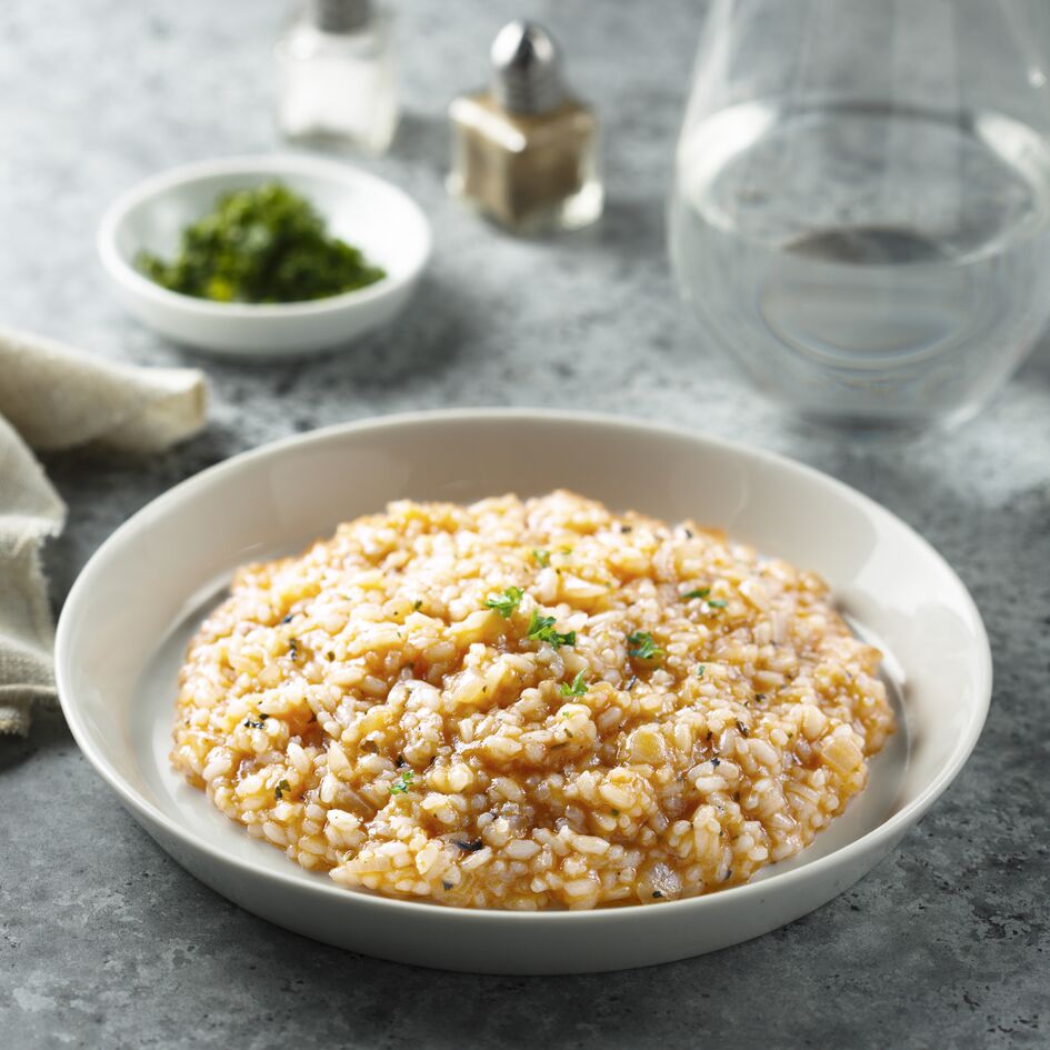 Orzo vegetariano con tomates secos