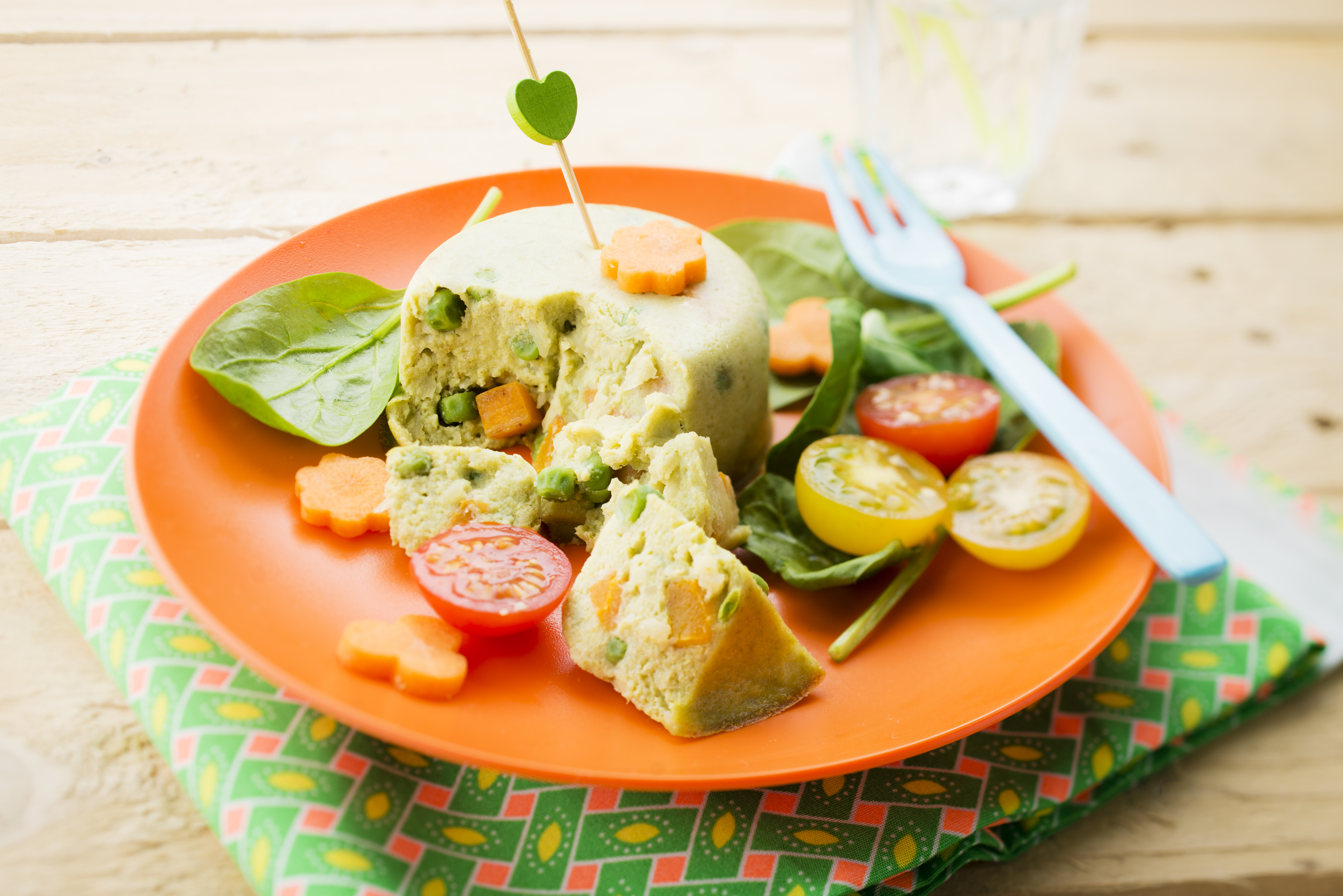 Flan de verduras y queso gruyer