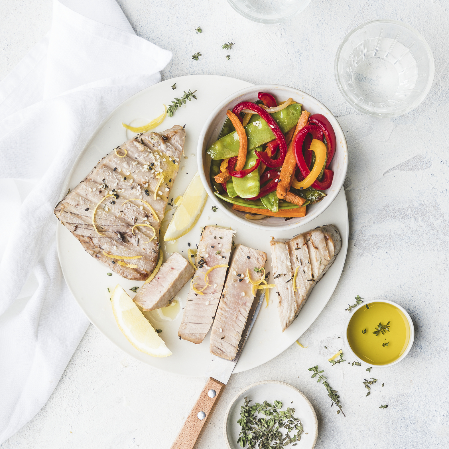 Filetes de atún con verduras congeladas