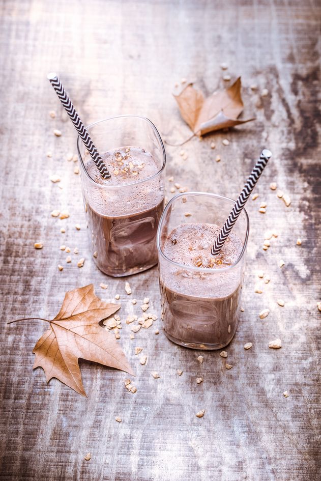 Licuado de chocolate y plátano