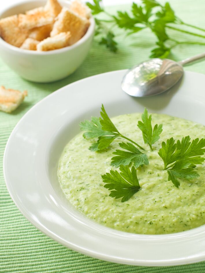Gaspacho de curgete e espinafres