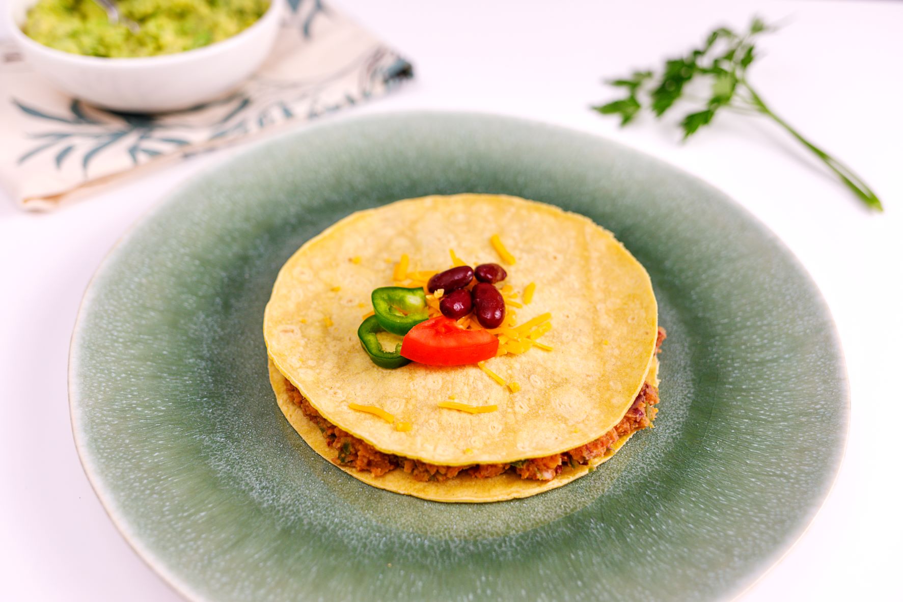 Quesadillas de batata y judías pintas