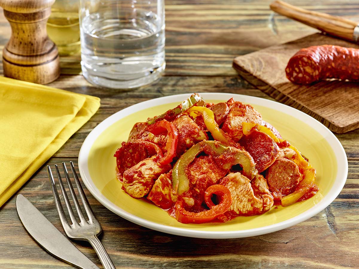 Hähnchen mit Chorizo und Paprika