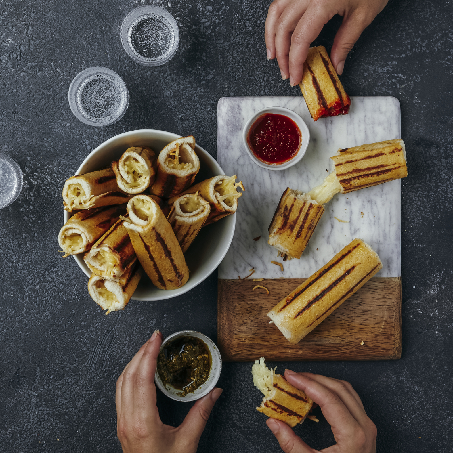 Rollitos de queso a la plancha