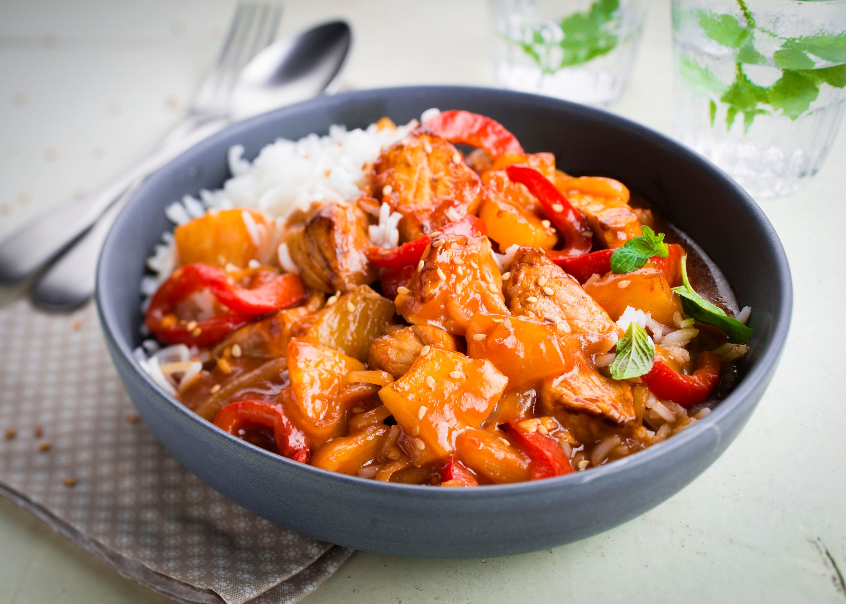 Cerdo en salsa agridulce