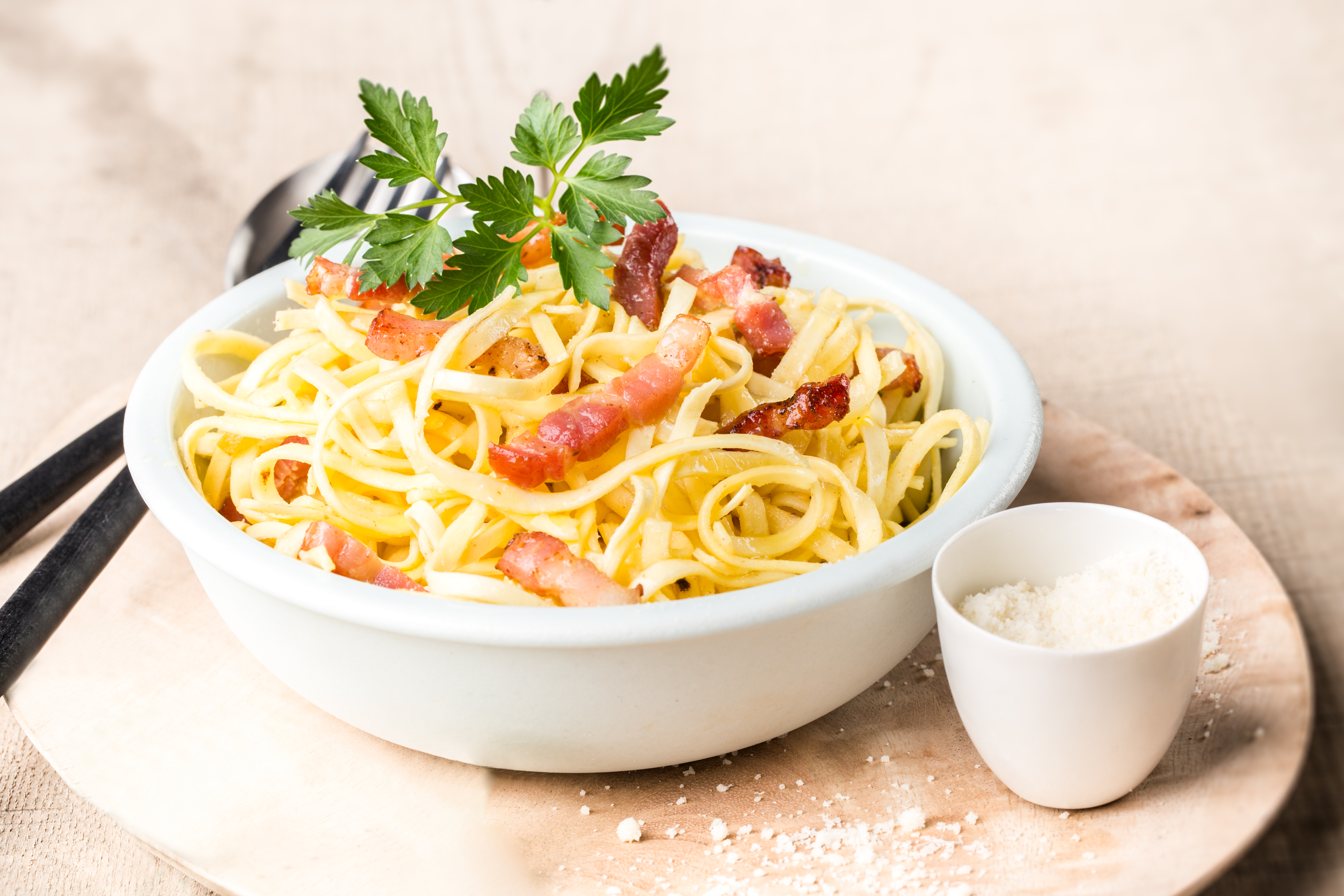 Fettucine carbonara