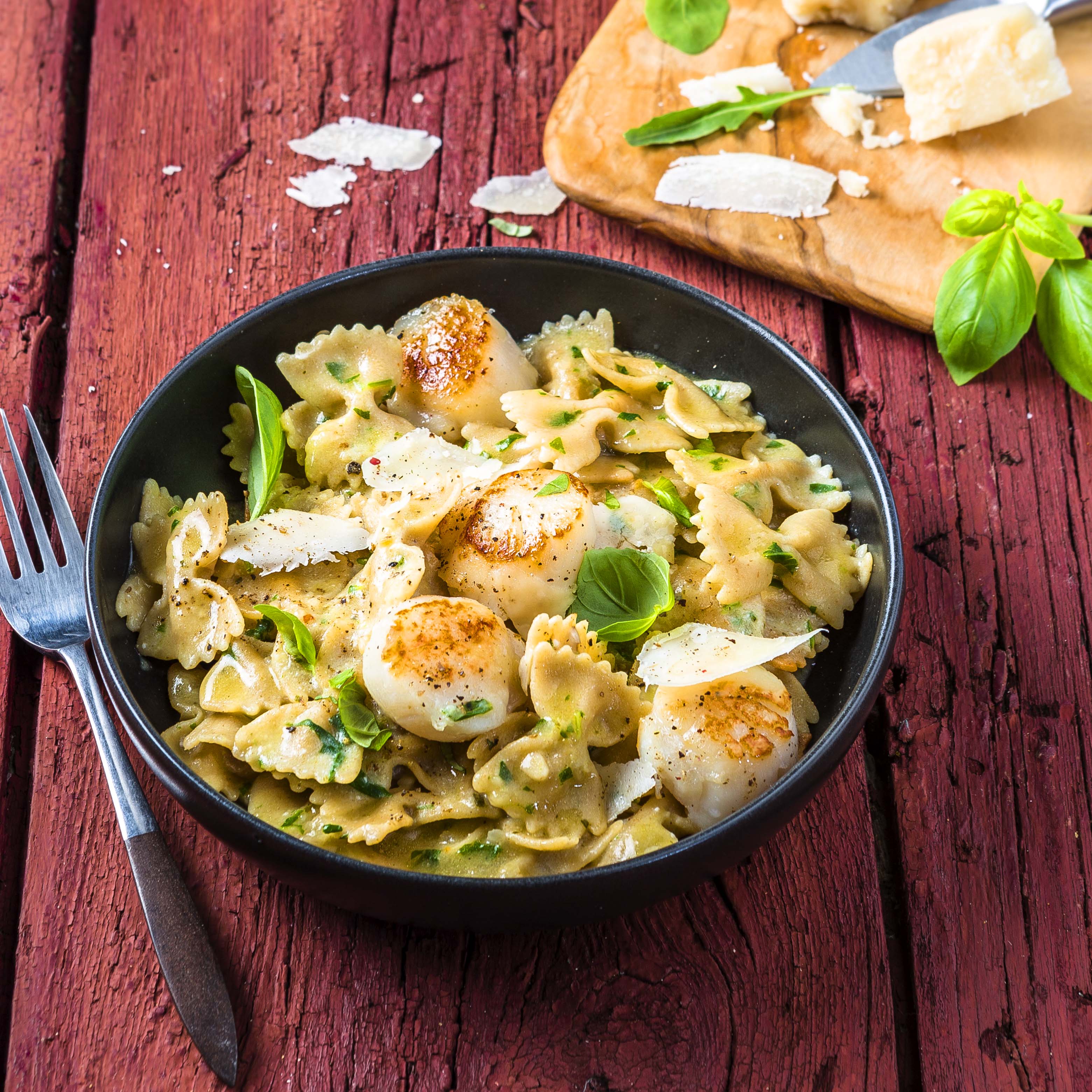 Jakobsmuschel-Farfalle-Risotto
