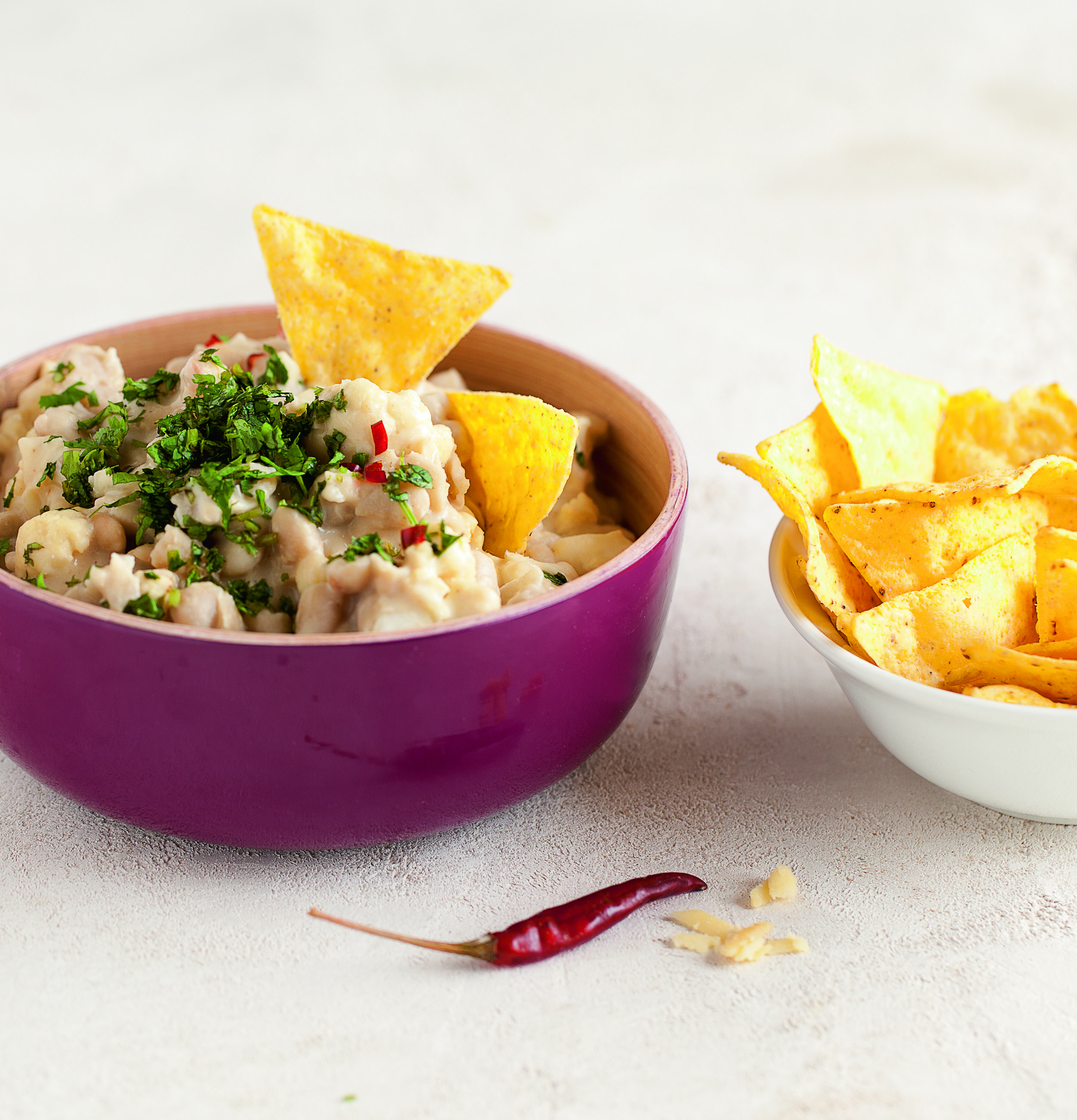 Weißes Chili mit Maischips