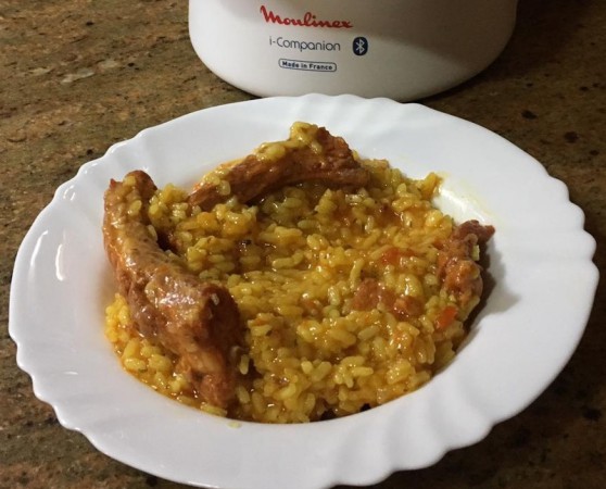 Arroz con costillas adobadas