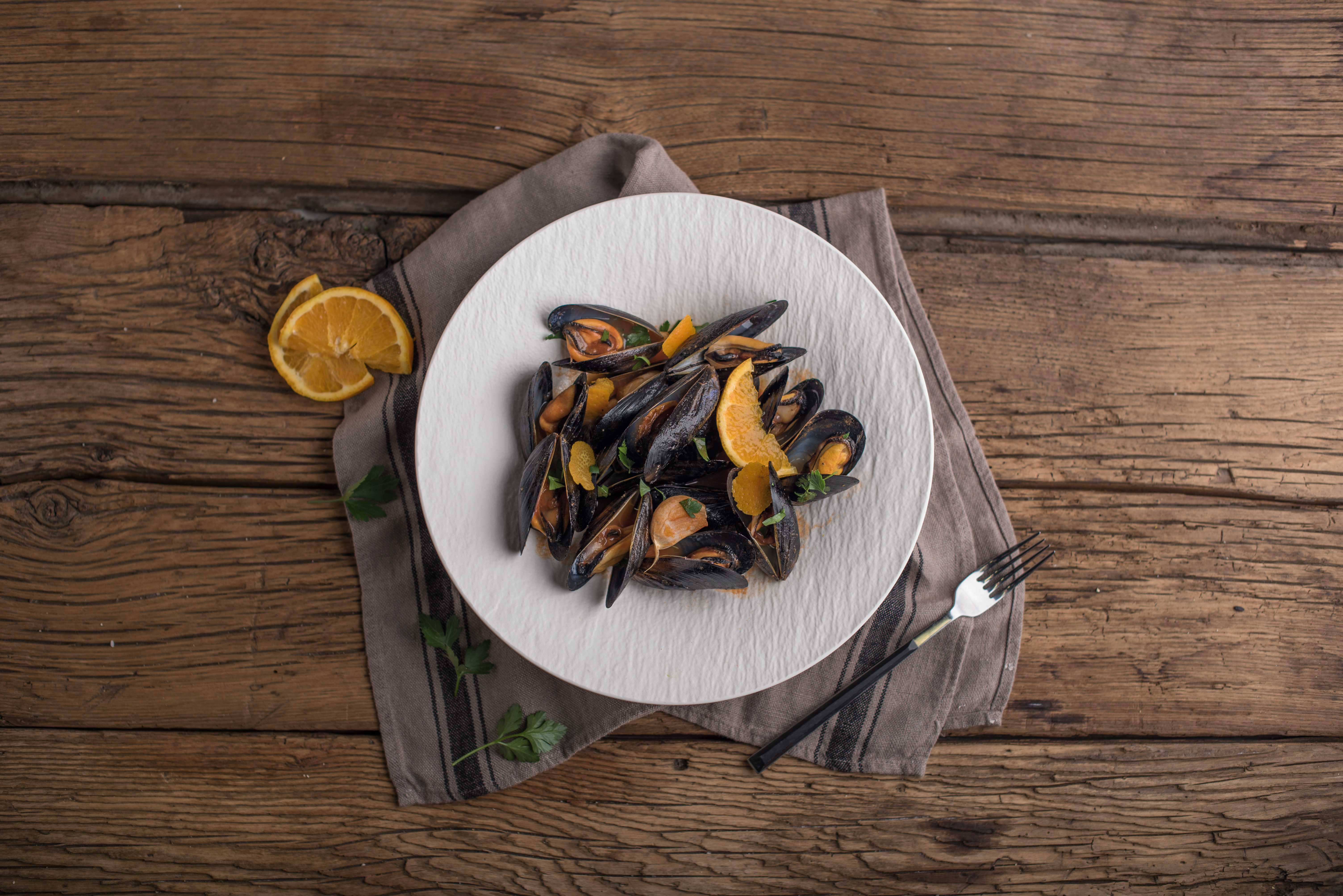 Cozze in rosso d'arancia