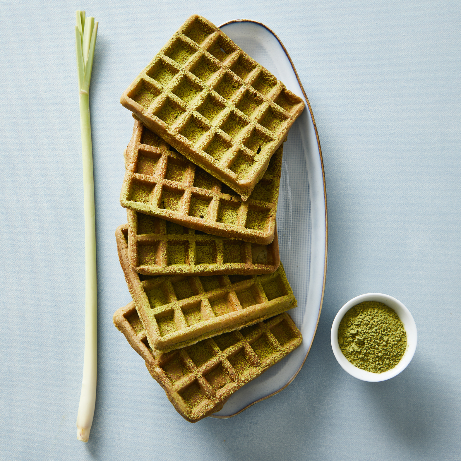 Krokante wafels met matcha