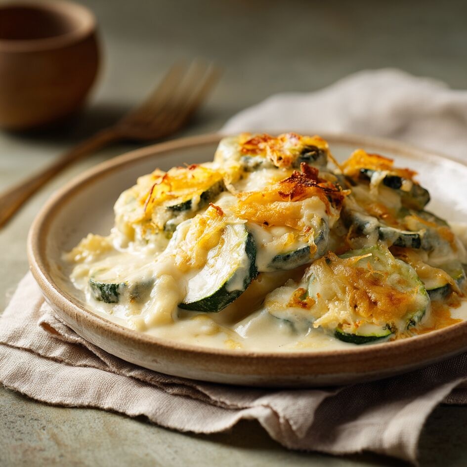 Gratinado cremoso de curgete