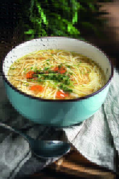 Sopa de verduras con fideos