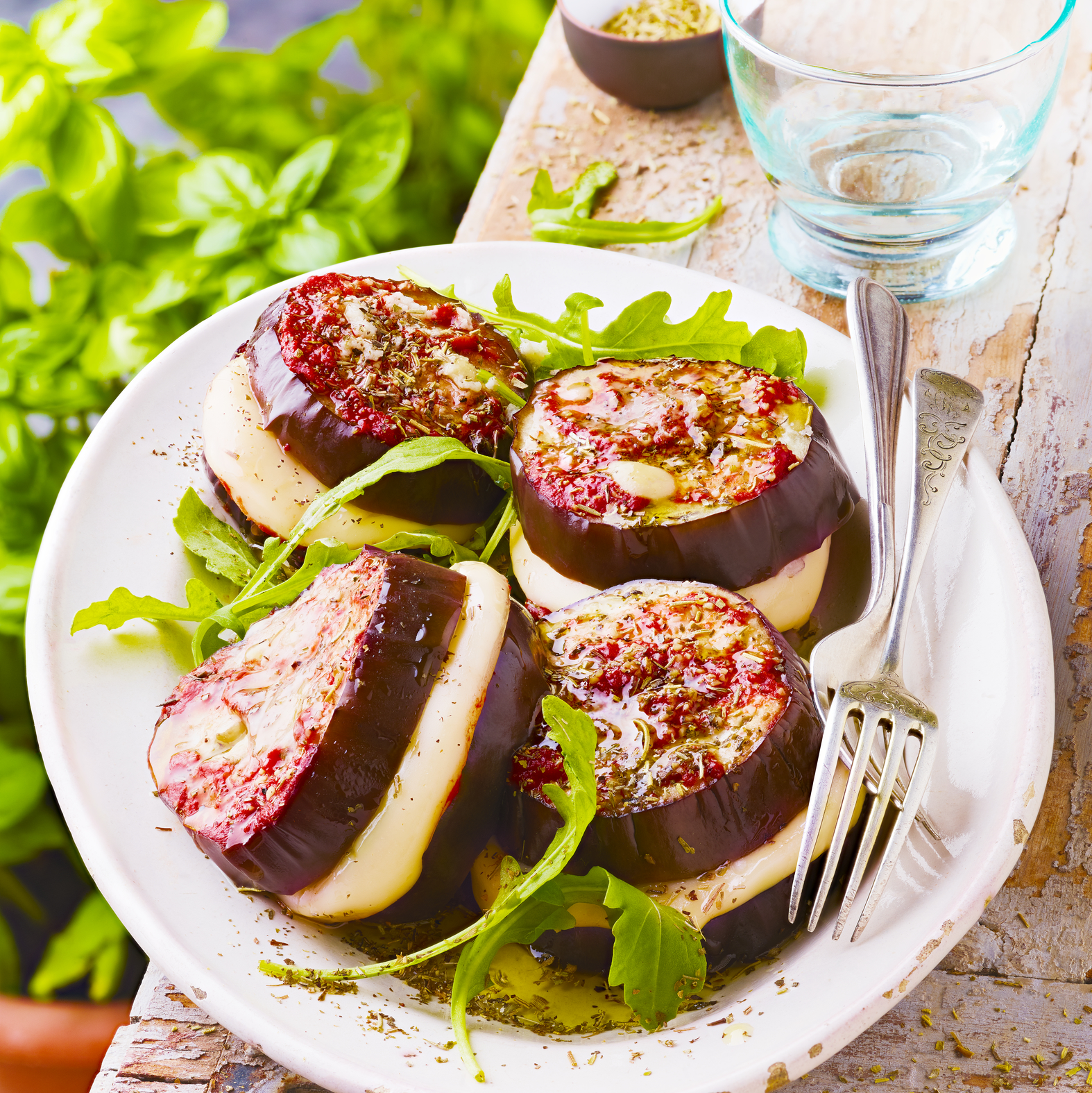 Aubergines met mozzarella