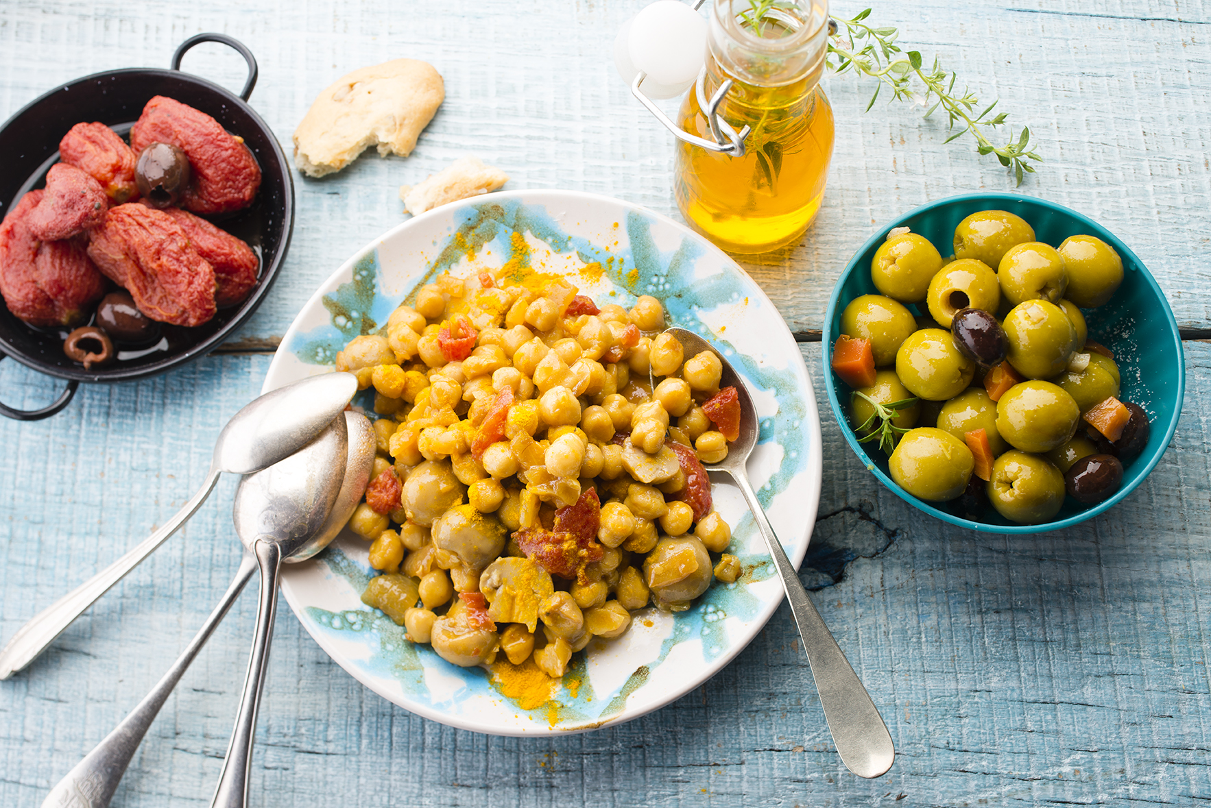 Garbanzos y champiñones