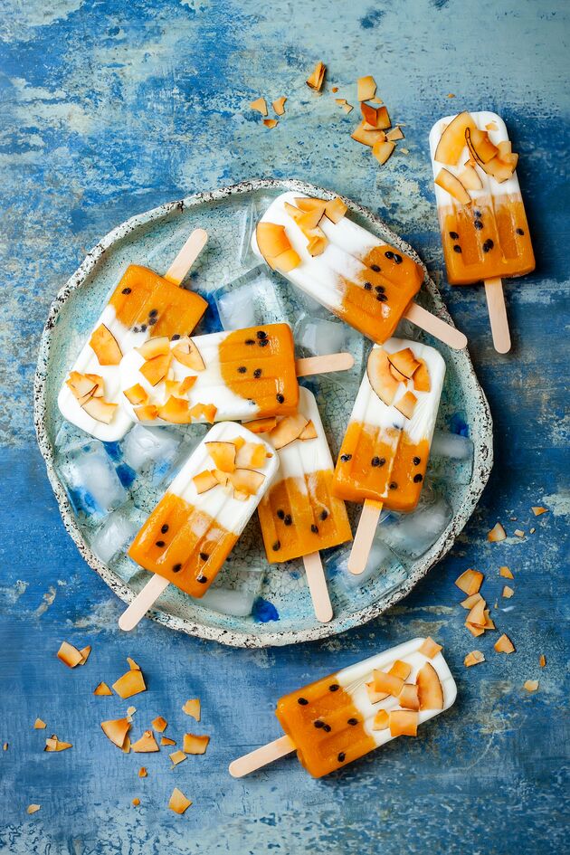 Sorbet van abrikoos en passievrucht