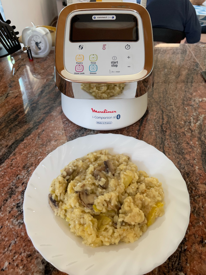 Risotto de calabacín y champiñones