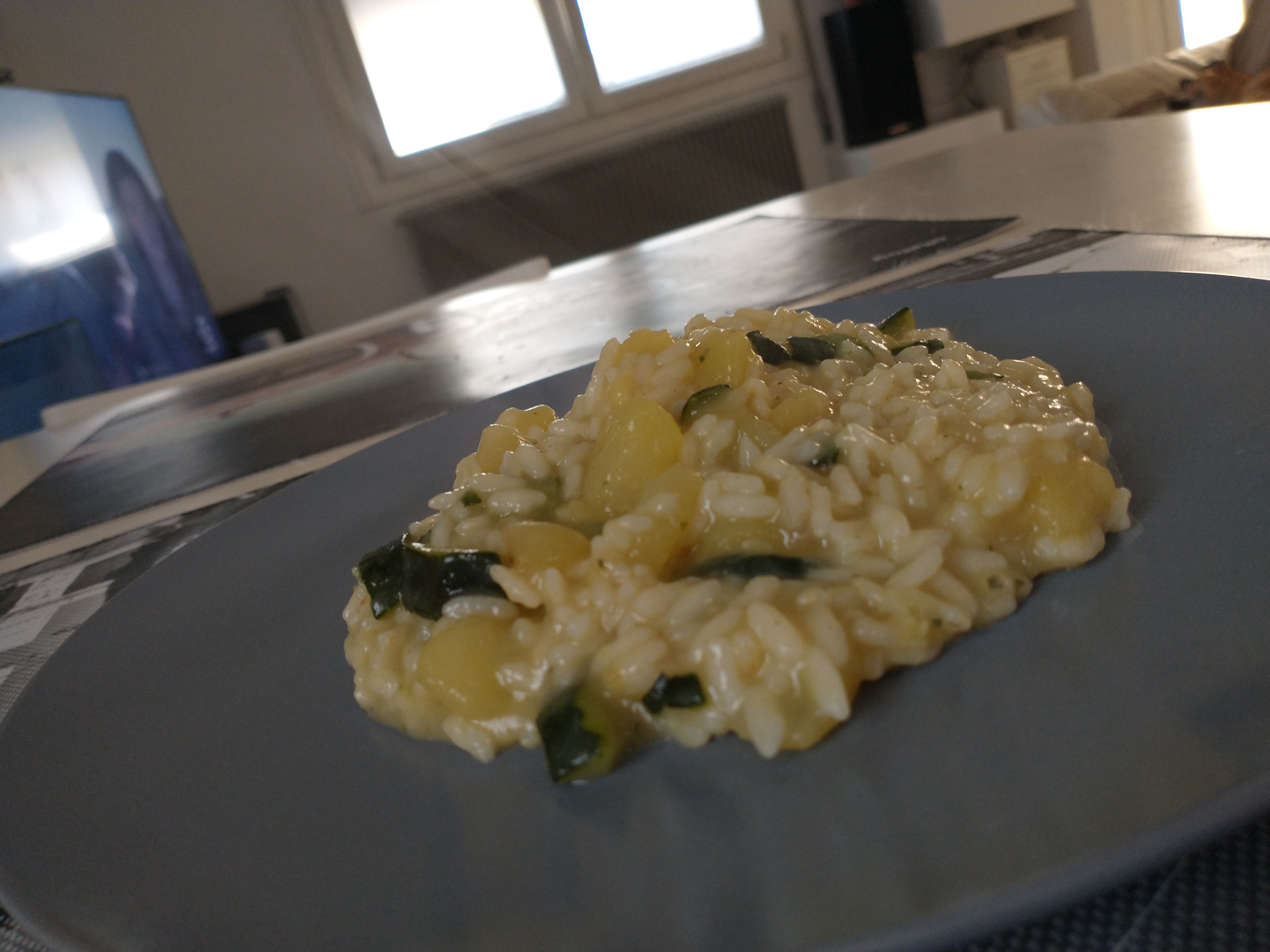 Risotto zucchine e patate vegano