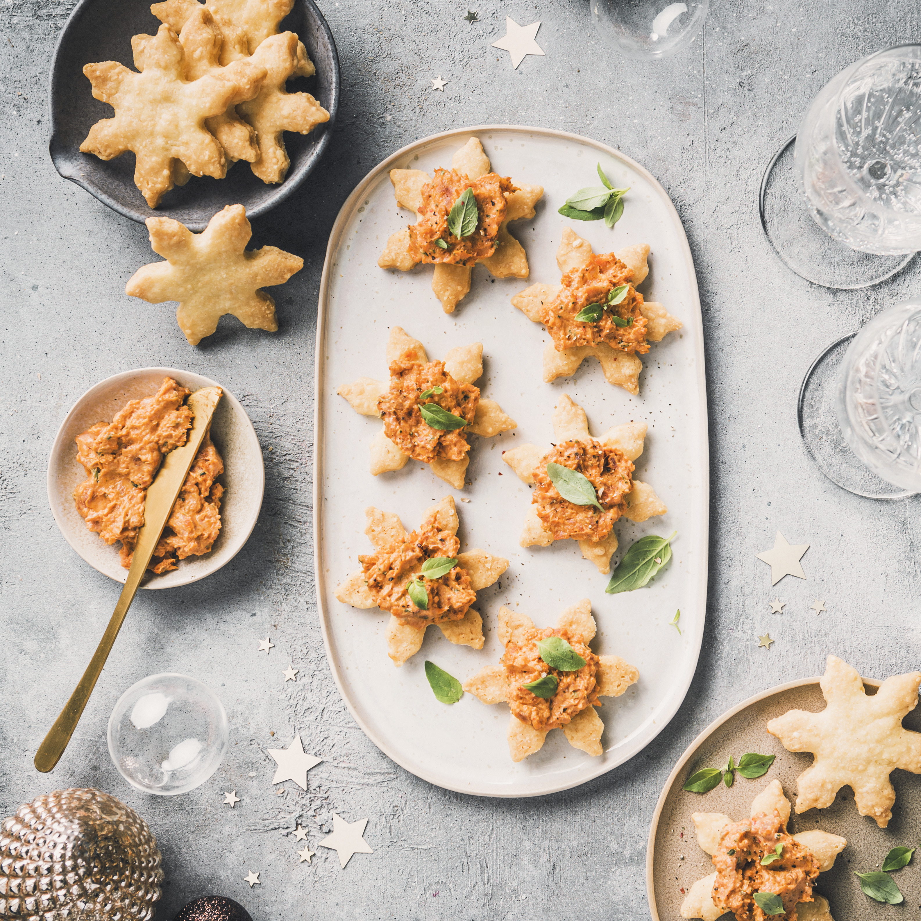 Galletas de mantequilla con untable de chorizo