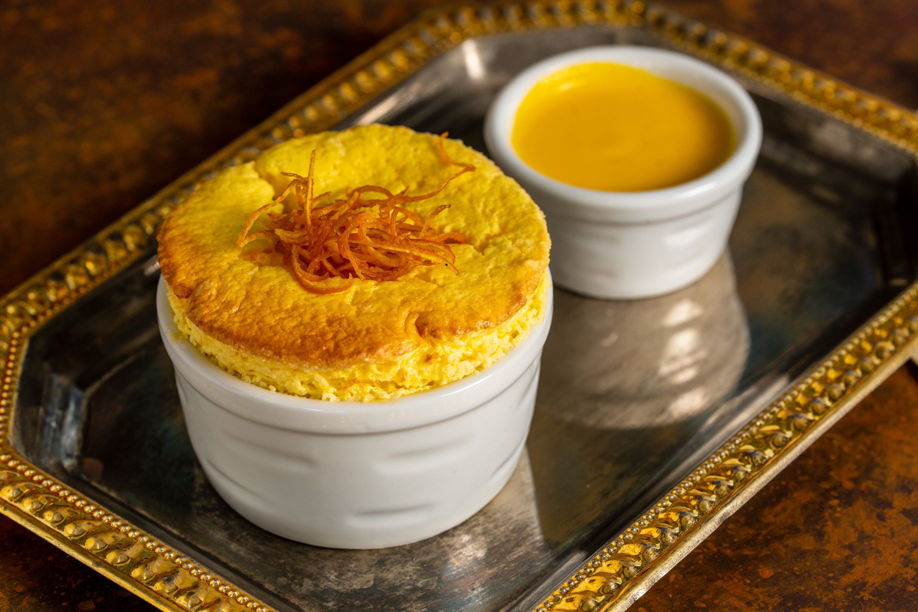 Soufflé di arancia amara con zabaione al rosolio