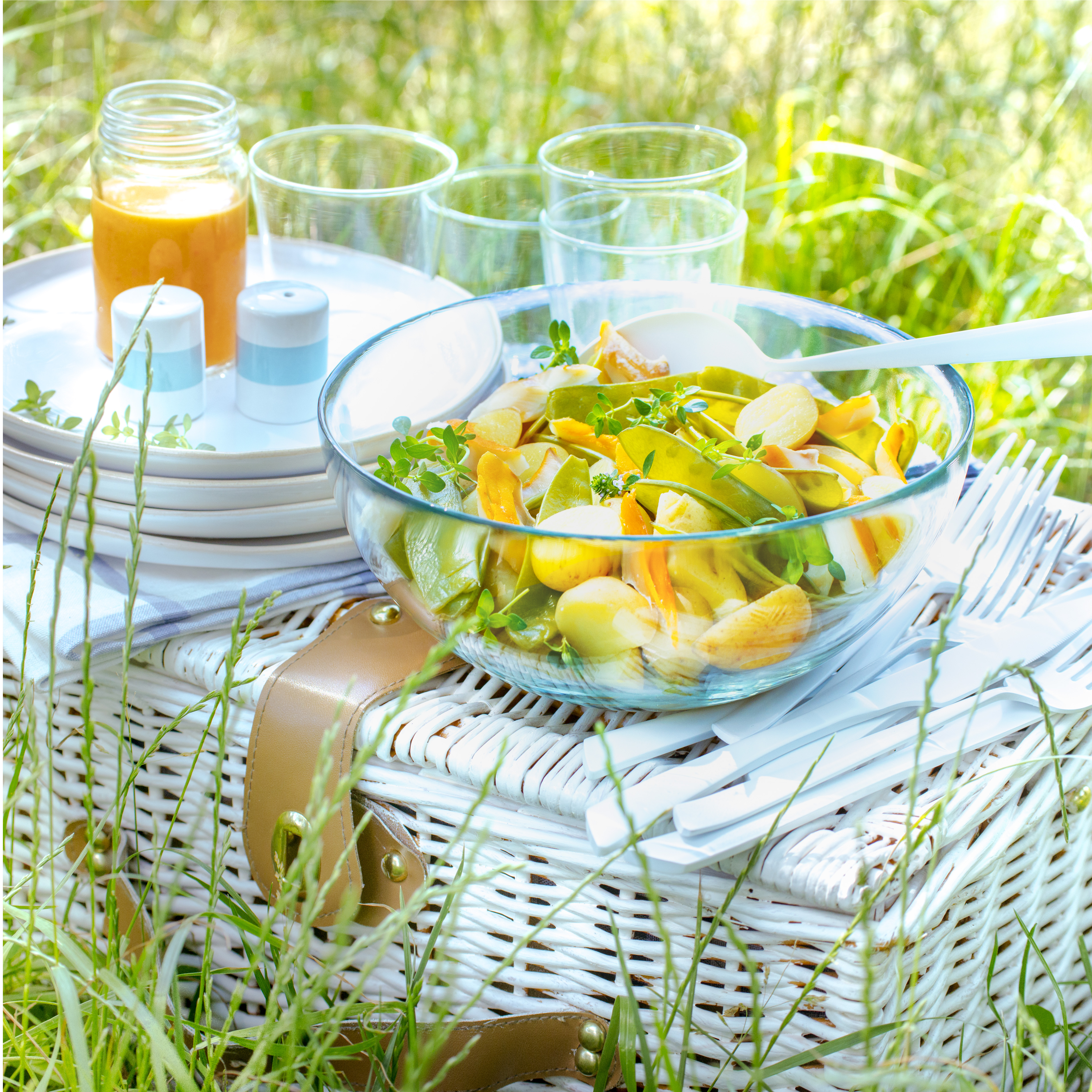 Ensalada de patatas con eglefino y judías planas
