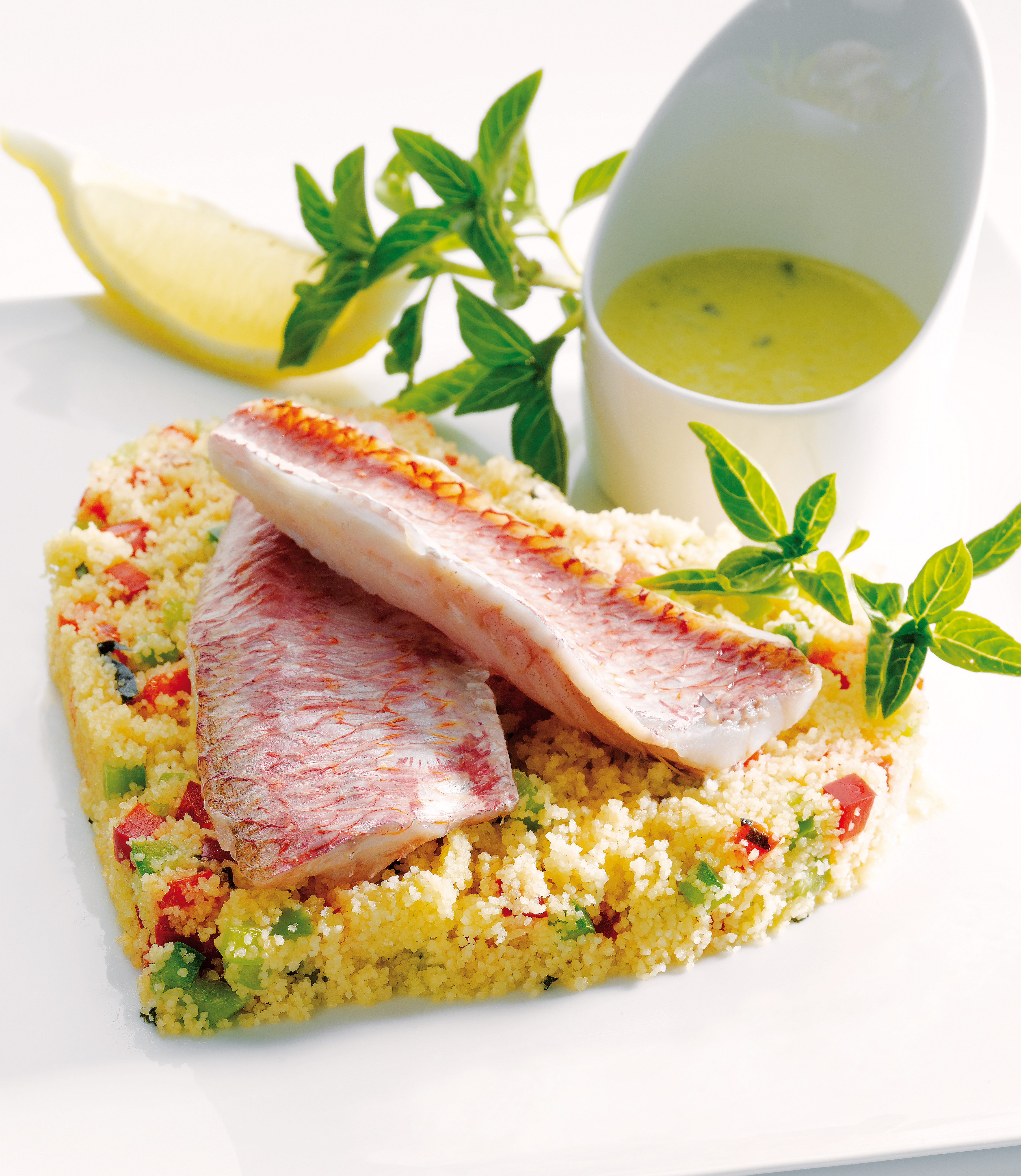 Taboulé e Filetes de Salmonete