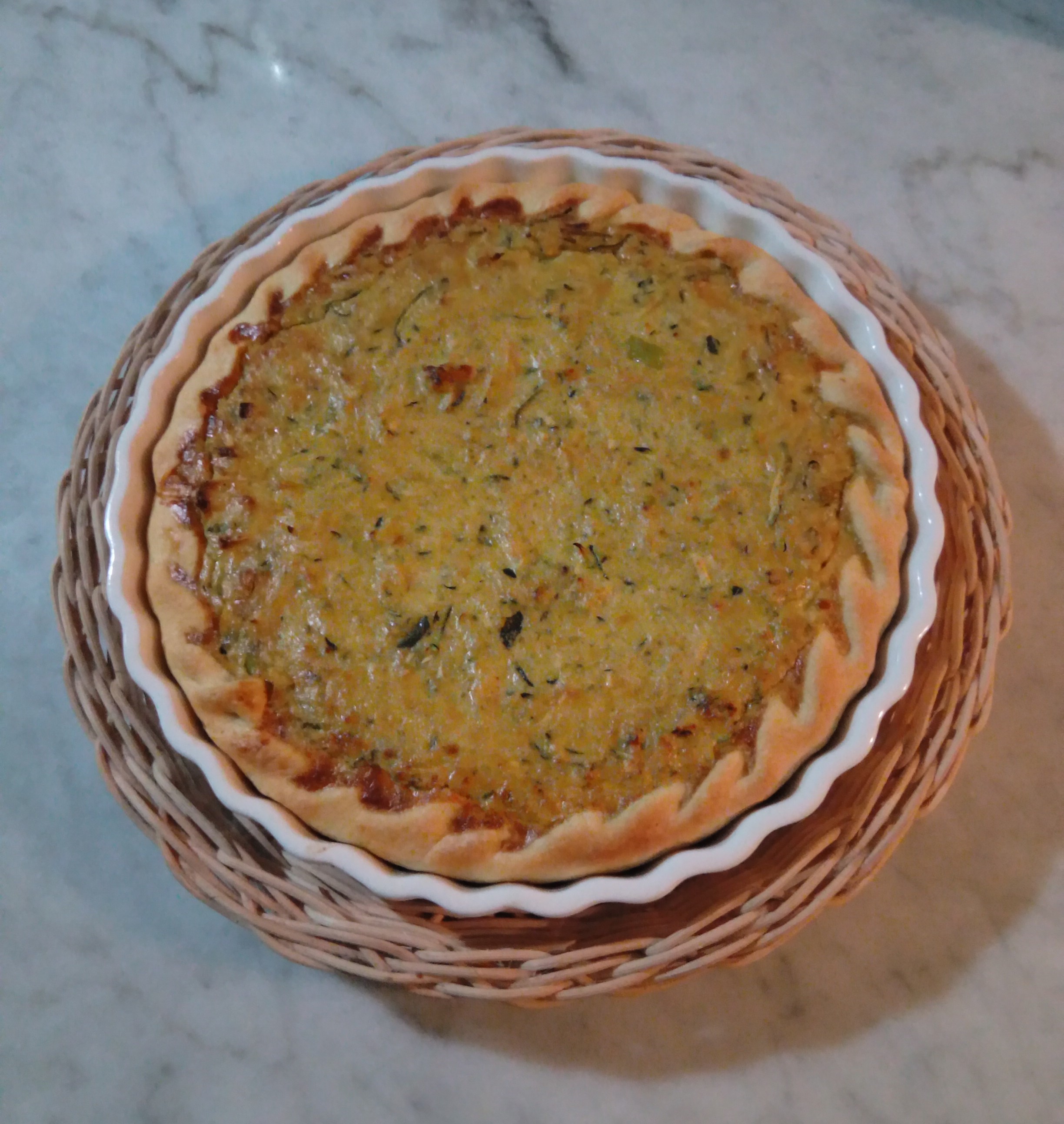 Torta rustica di zucchine e pesto